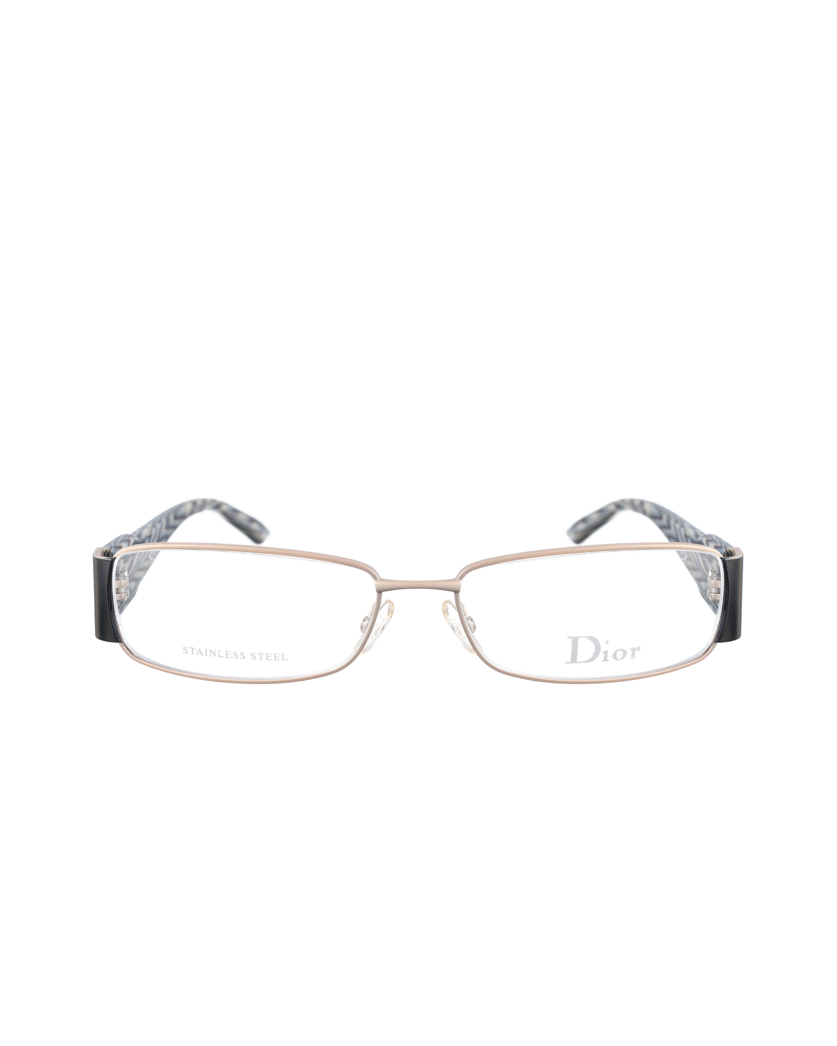 Dior Dior 00s Matte Gold & Abstract Pattern Rectangular Glasses Size ONE SIZE - 3 Thumbnail