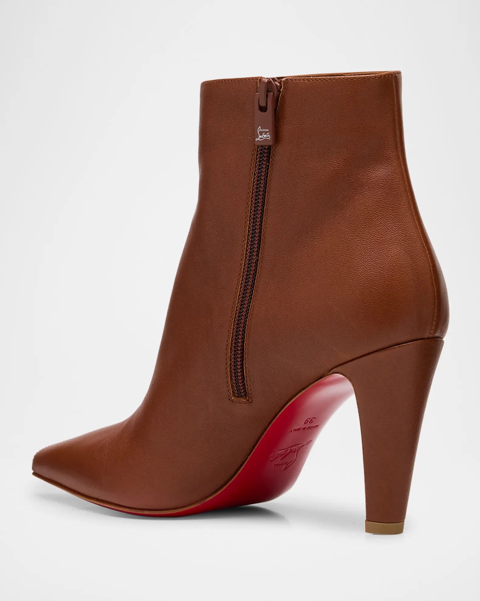 Christian Louboutin Vibella Booty 85 Brown Calf Leather Pointed Heel Bootie 37 Size US 7 / IT 37 - 13 Thumbnail