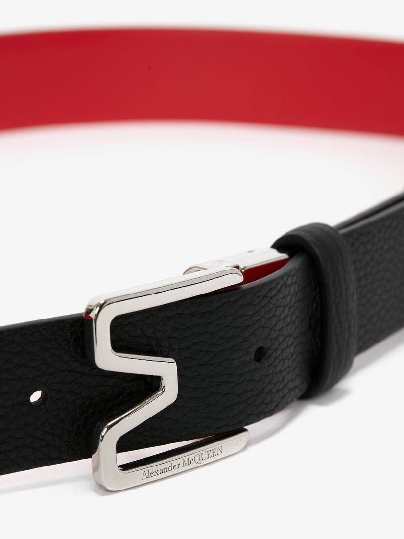 Alexander McQueen o1w1db10725 Size:100/Reversible M Belt in Black/Red Size ONE SIZE - 3 Thumbnail