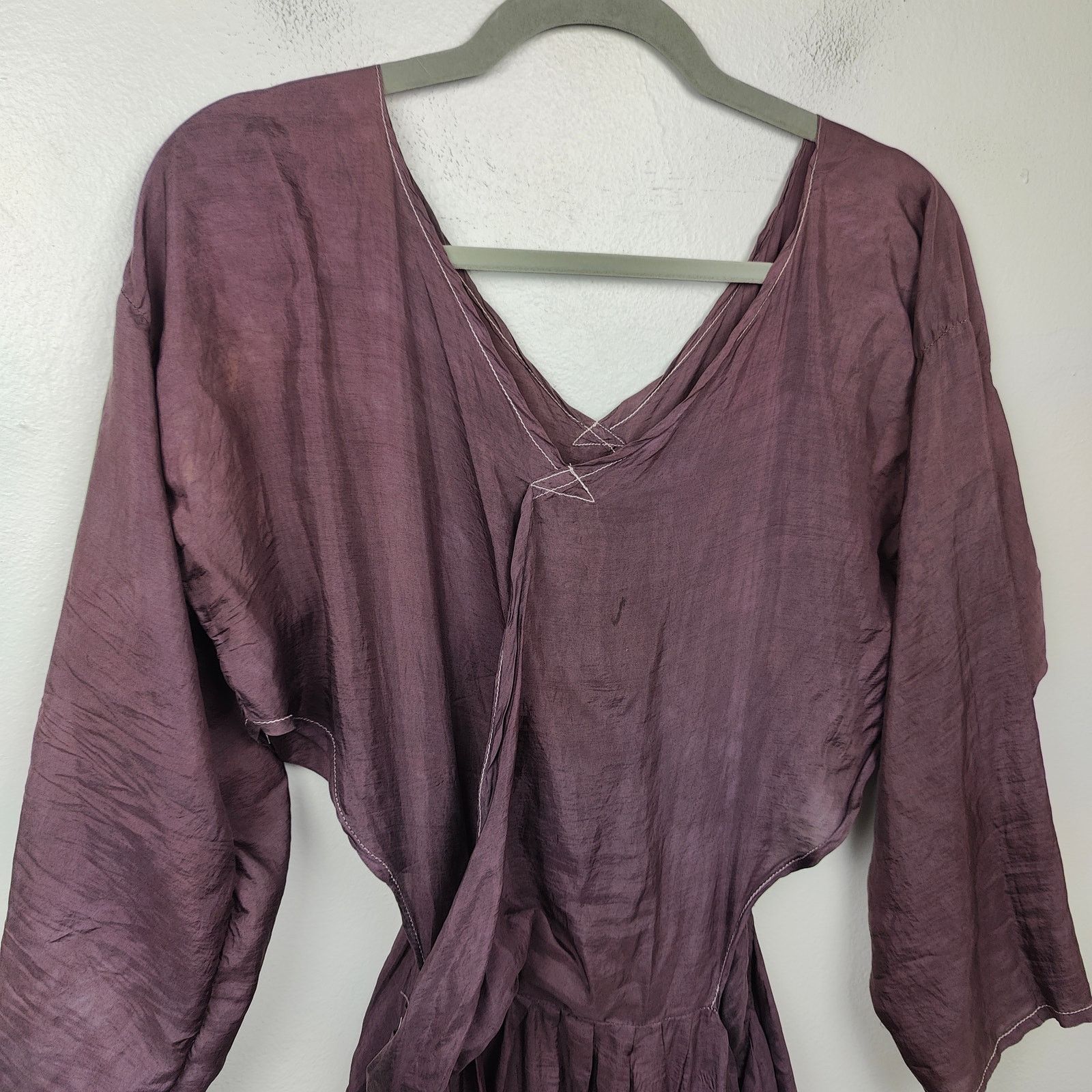 Other Rare Vintage 80s Rachel Auburn Dress One Size Purple Satin Size ONE SIZE - 2 Thumbnail