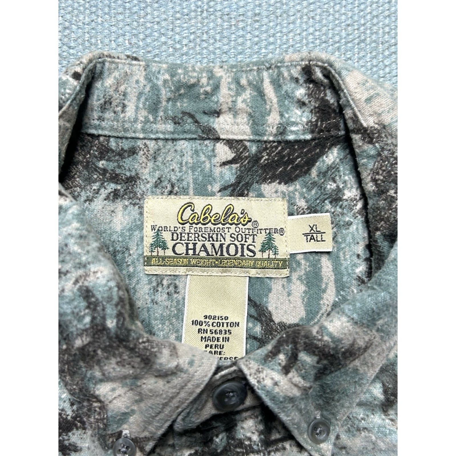Vintage VINTAGE Cabela's Long Sleeve Button Shirt Deer Print Deerskin Chamois XL Tall Mens Size US XL / EU 56 / 4 - 5 Thumbnail