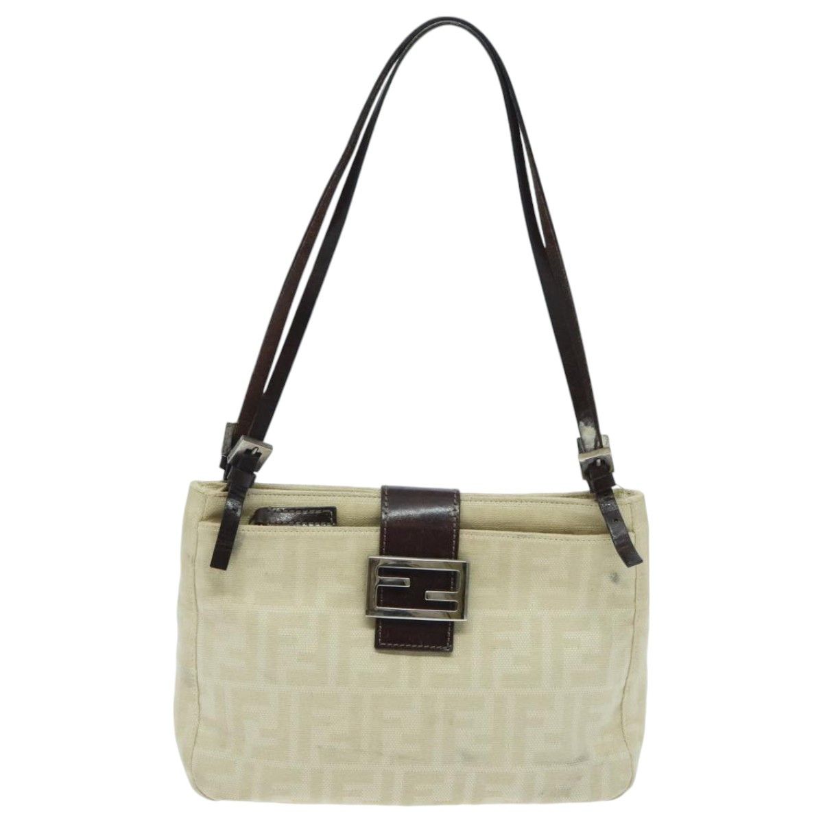 Fendi Mamma Baguette Beige Canvas Shoulder Bag (Pre-Owned) Size ONE SIZE - 1 Thumbnail