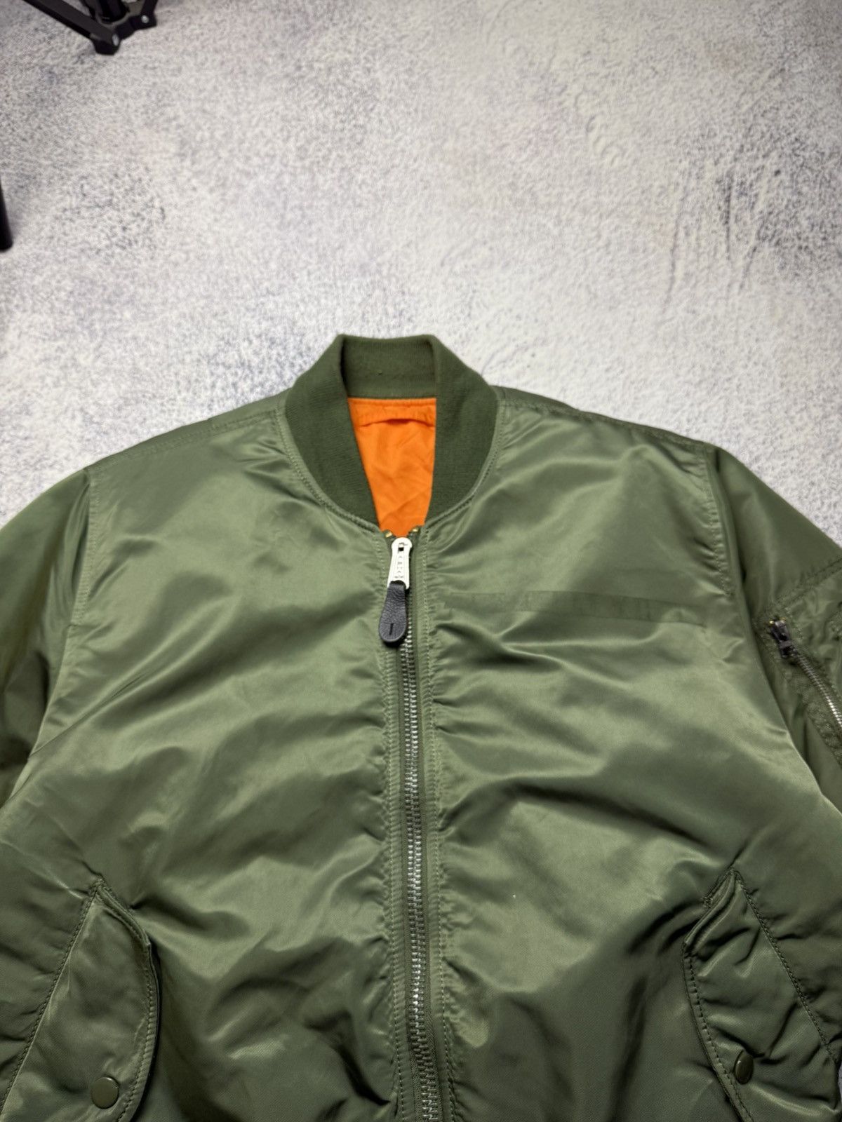 Alpha Industries Vintage Alpha Industries Green Bomber Jacket MA1 USA Size US M / EU 48-50 / 2 - 9 Thumbnail