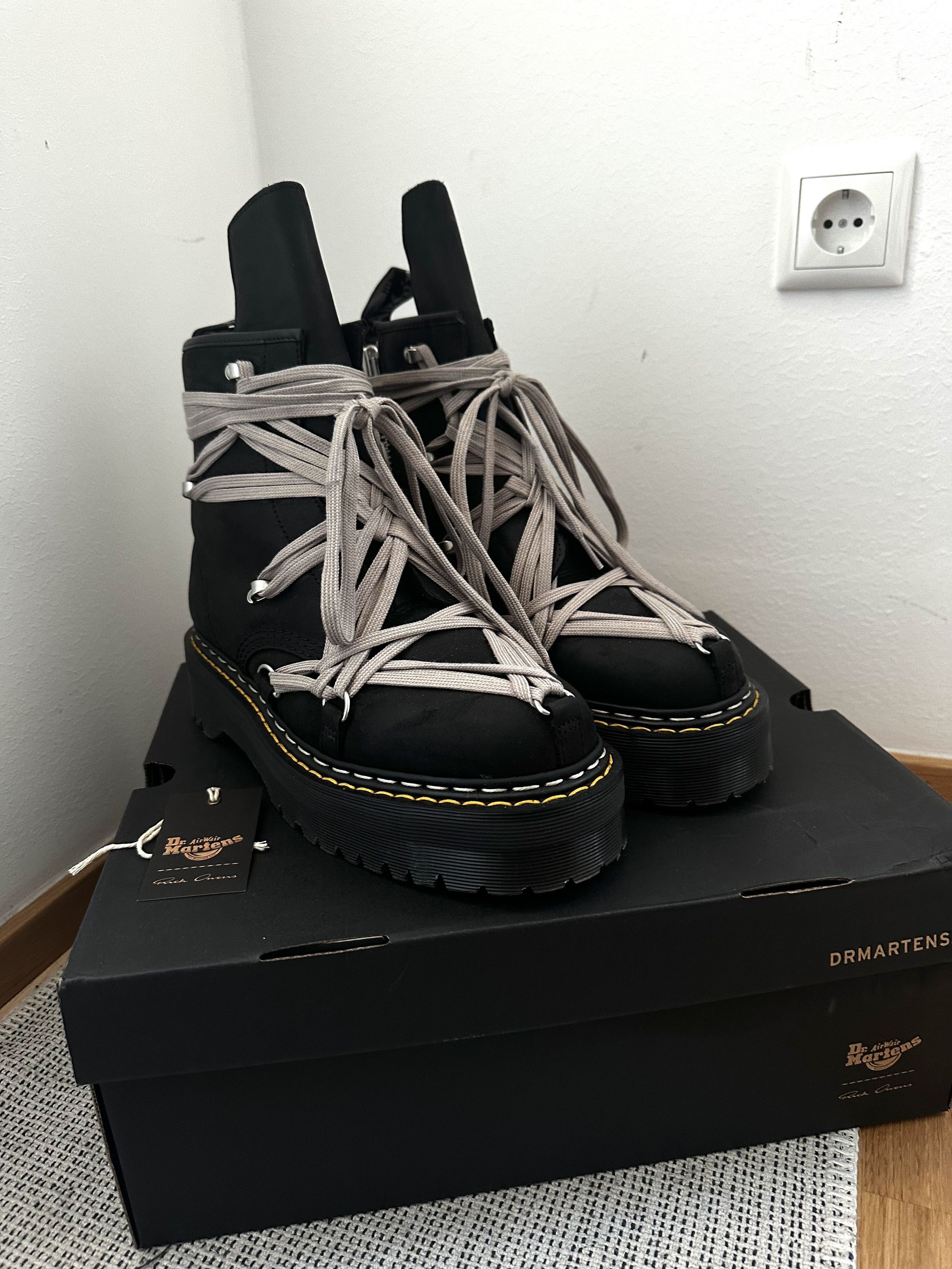 Dr. Martens × Rick Owens Rick Owens x Dr. Martens Megalace Quad RO Boots EU 44 Size US 11 / EU 44 - 2 Thumbnail