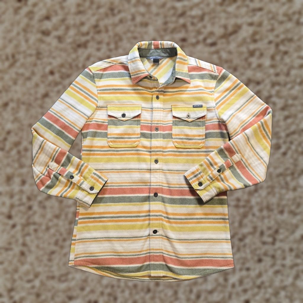 Eddie Bauer Eddie Bauer Shirt Mens Small Green Striped Fleece Button Western Casual Size US S / EU 44-46 / 1 - 1 Thumbnail