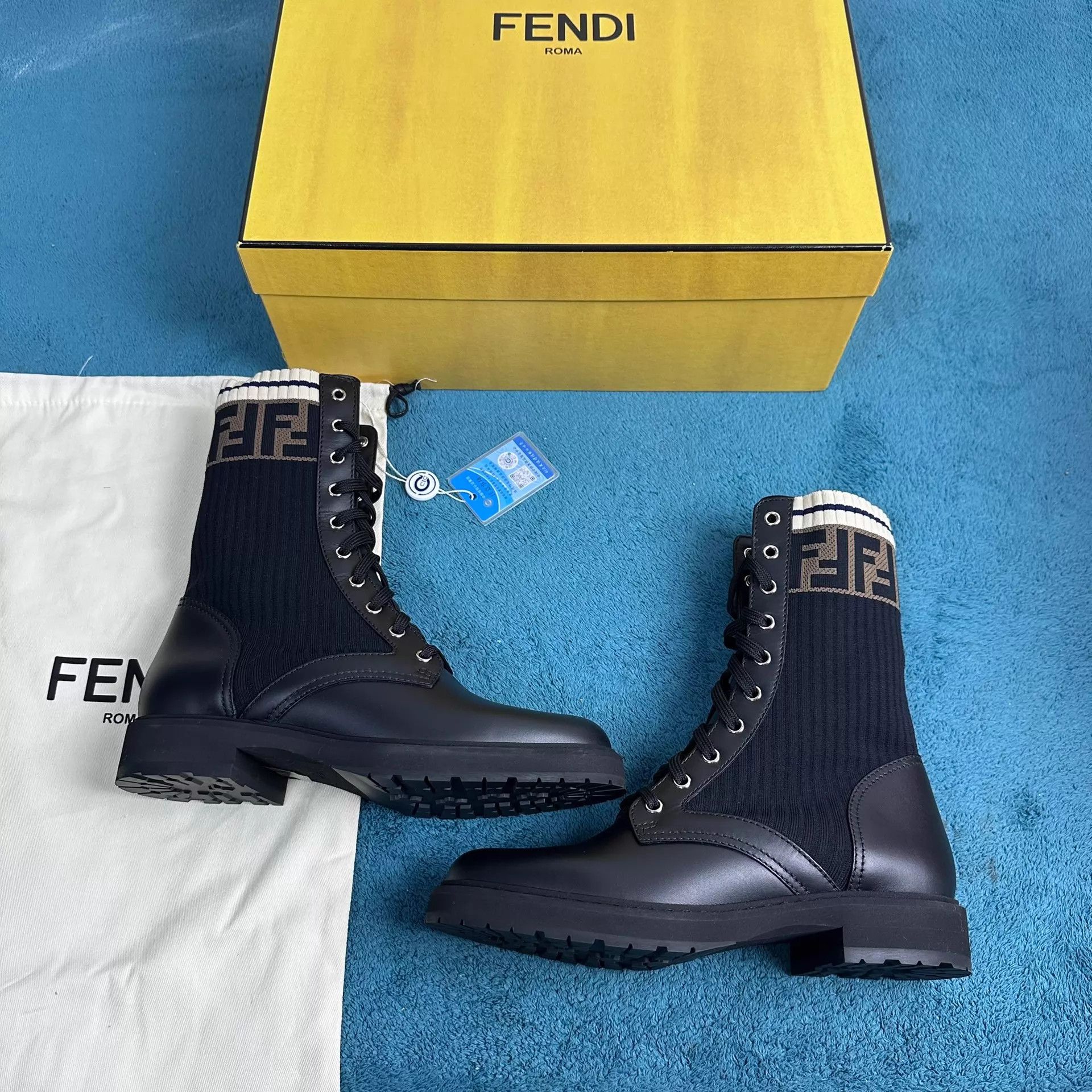 Fendi Fendi Rockoko Black Martin Boots 39 Size US 8.5 / IT 38.5 - 2 Thumbnail