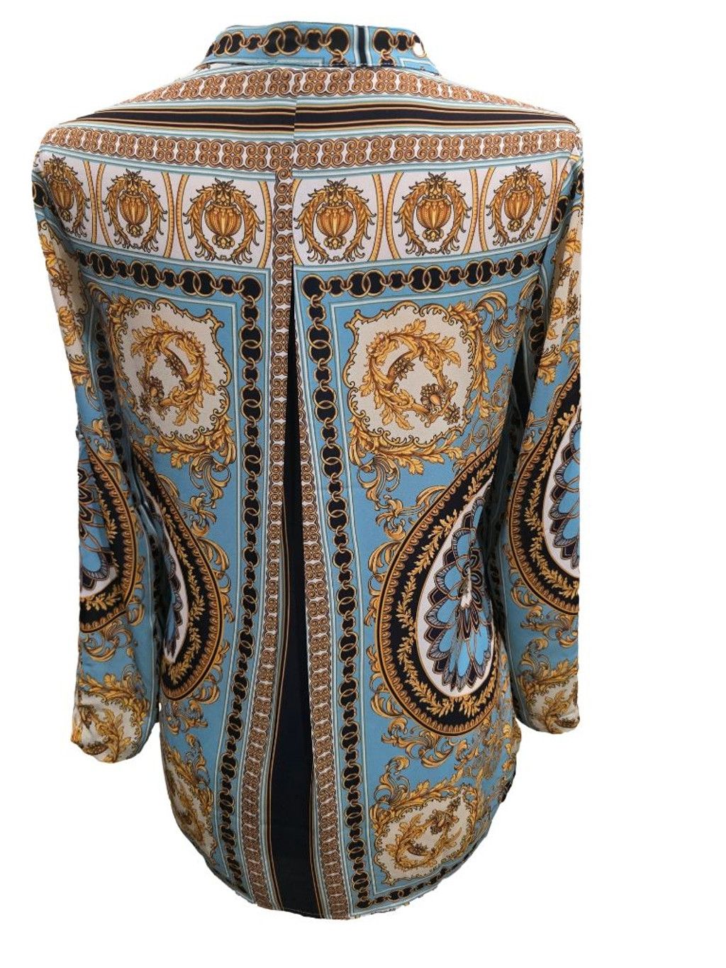 Other Women's LIOR paris Blue Gold Baroque Print Blouse M Size M / US 6-8 / IT 42-44 - 3 Thumbnail