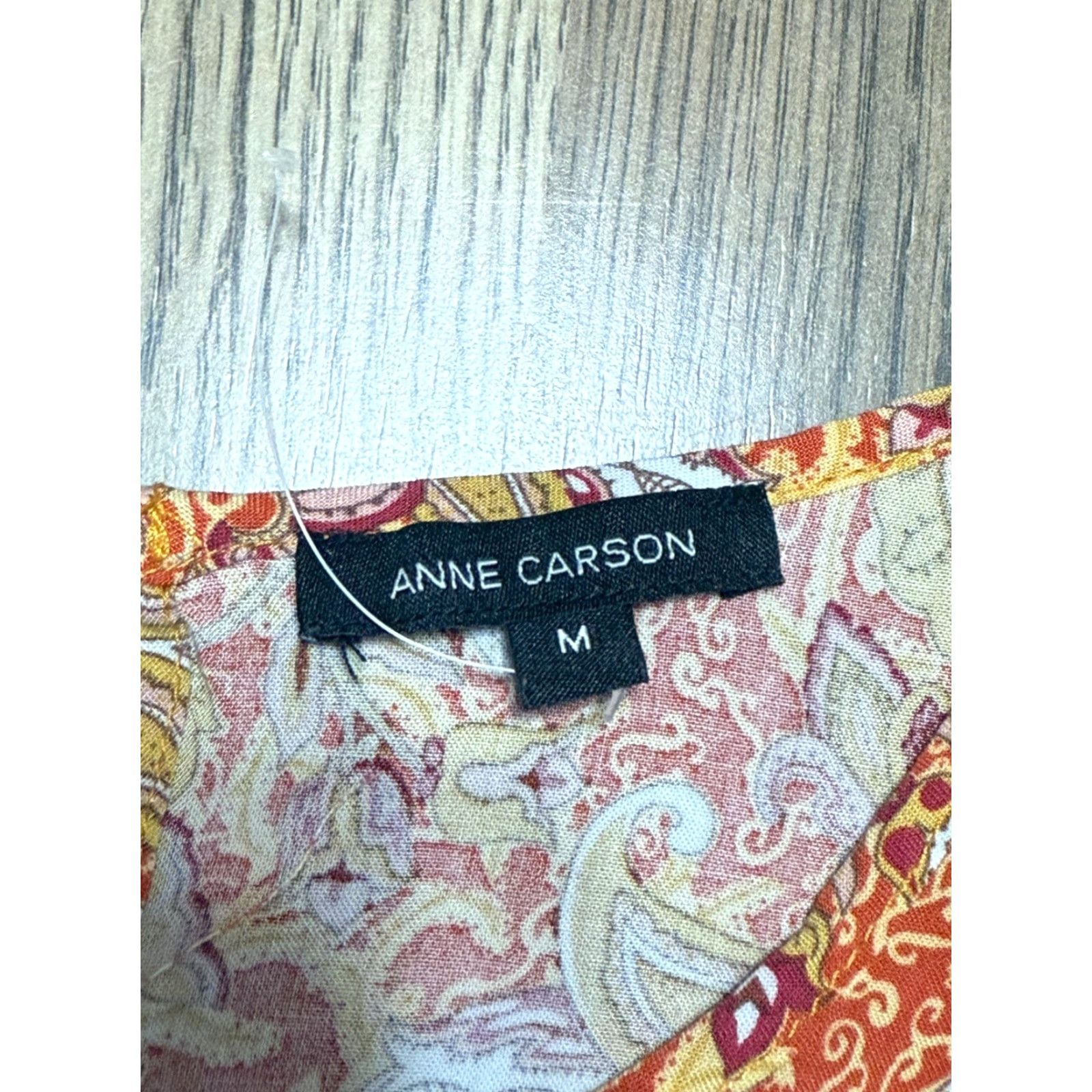 Annex Anne Carson Blouse Women's M Orange Floral Paisley Modern Casual Shirt Womens Size M / US 6-8 / IT 42-44 - 5 Thumbnail