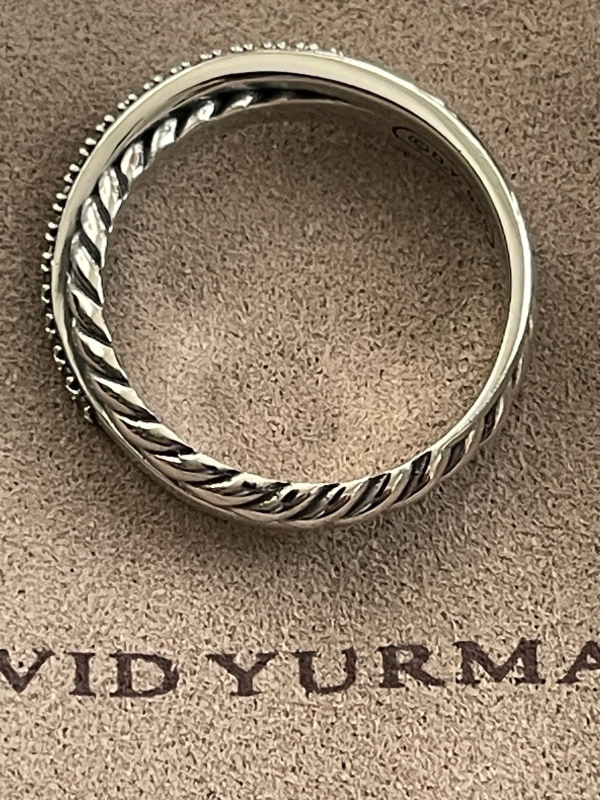 David Yurman Mint David Yurman Sterling Silver/Pave Crossover Ring Size ONE SIZE - 2 Thumbnail