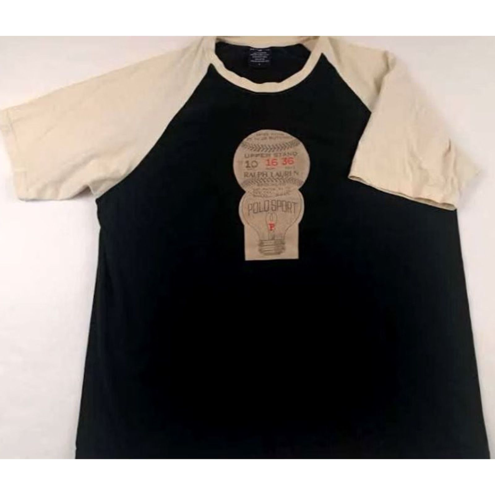 Ralph Lauren Ralph Lauren Polo Sport T-Shirt Baseball Ticket Stub Large L Black Men Short Sleeve Sports 1990s Students? Size US L / EU 52-54 / 3 - 2 Thumbnail