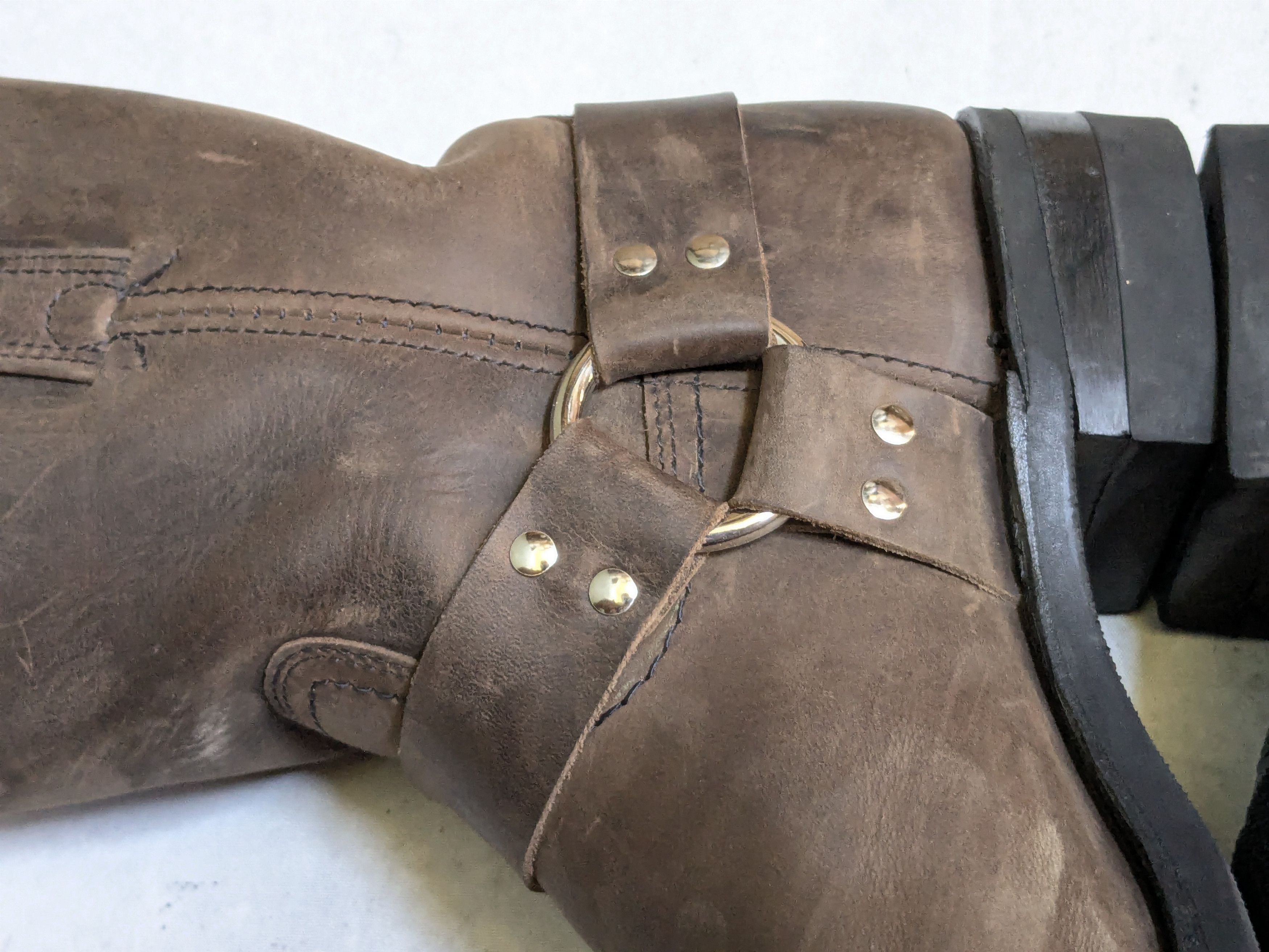 Frye Frye Harness Boots Brown Leather 11.5 M Buckle Strap Size US 11.5 / EU 44-45 - 12 Thumbnail