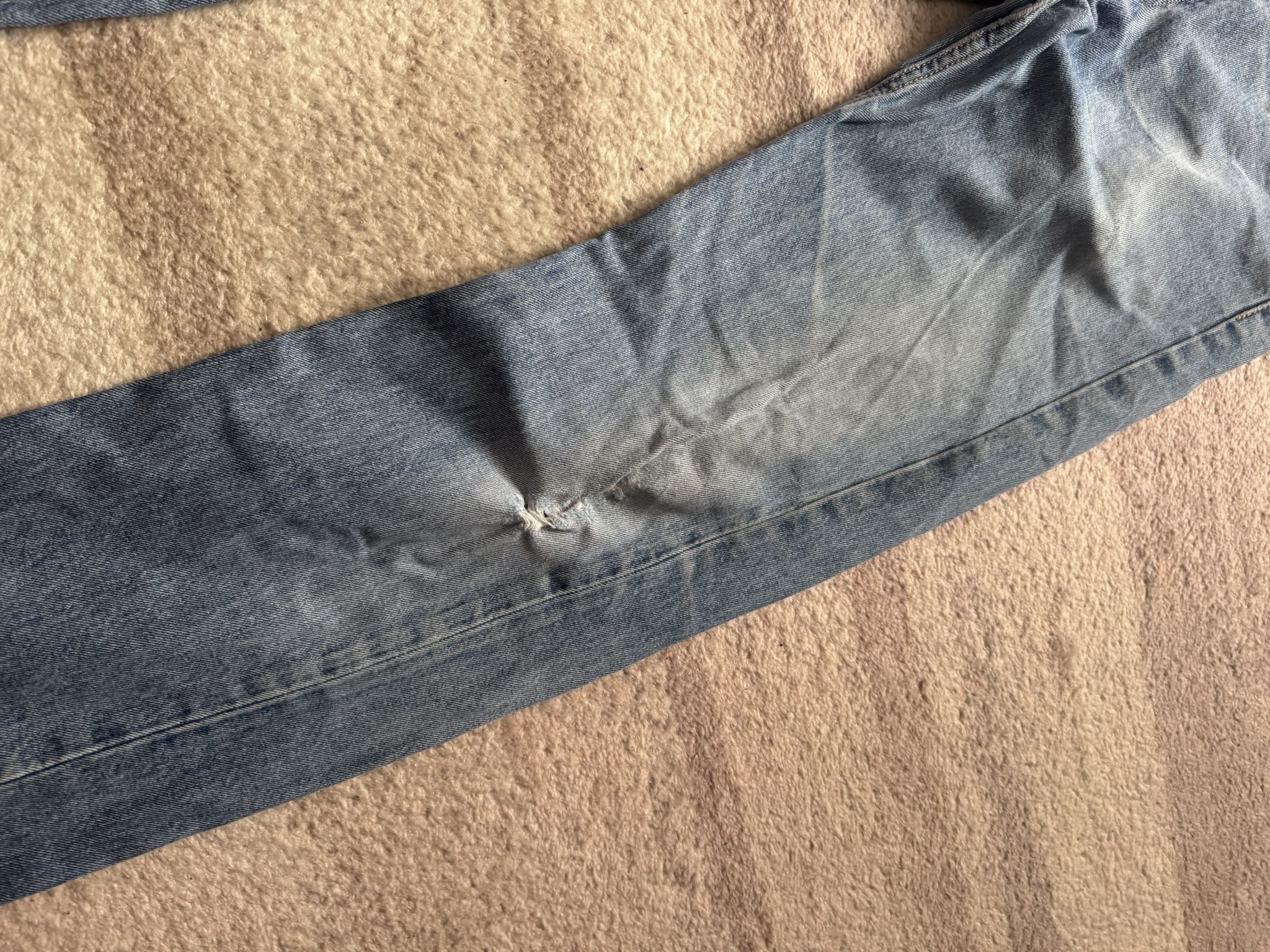 Levi's Levis 505 flared denim pants jeans y2k baby blue distressed Size US 34 / EU 50 - 3 Thumbnail