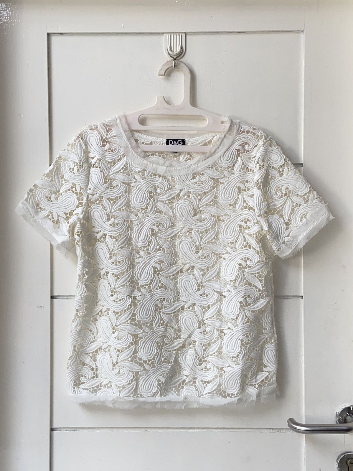 Dolce & Gabbana DOLCE & GABBANA White Mesh T-shirt Size US S / EU 44-46 / 1 - 7 Thumbnail