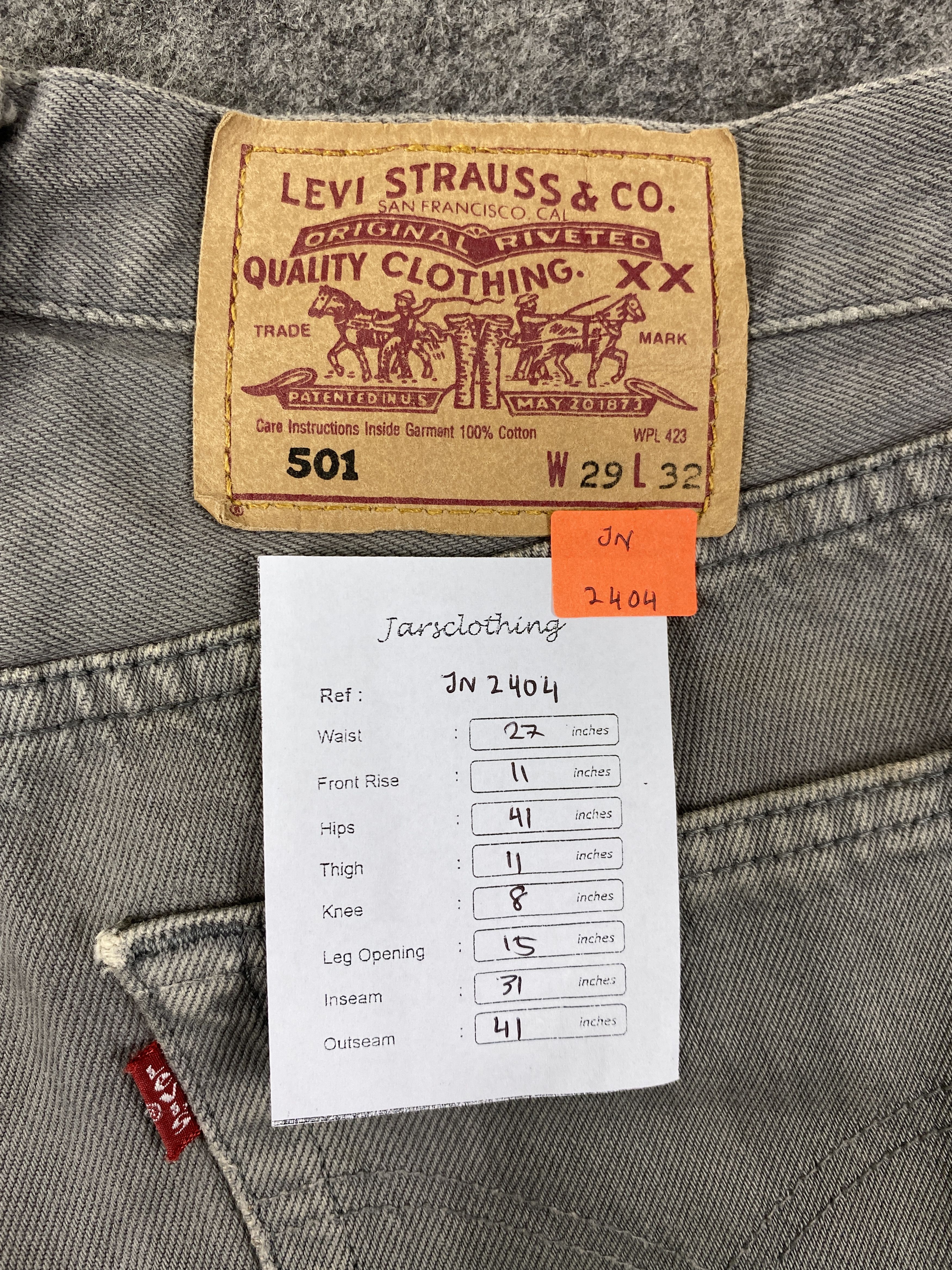 Japanese Brand Grey Vintage Levi's 501 Jeans 27x31 Denim -JN2404 Size US 27 - 8 Thumbnail
