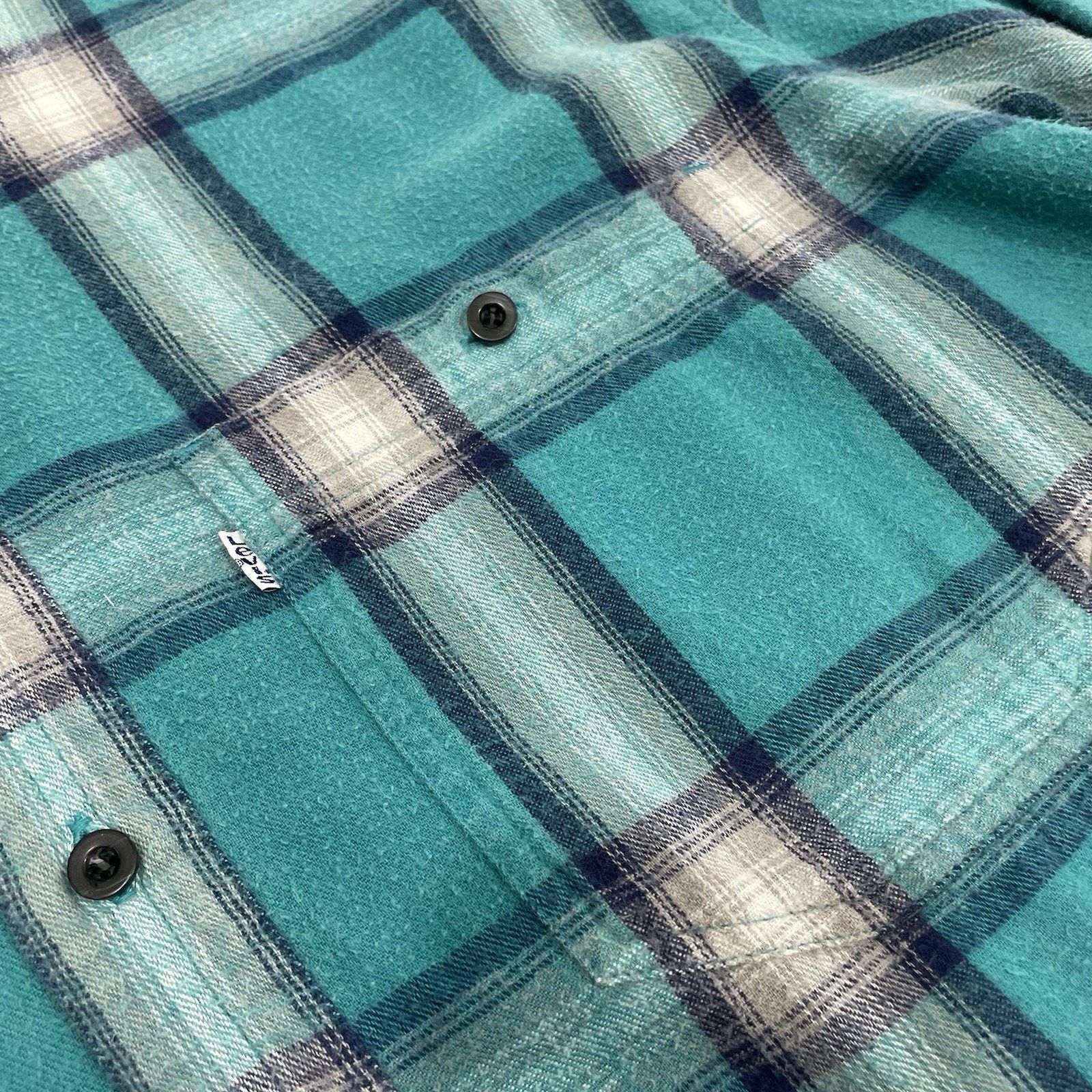Levi's VTG Levi's Men’s M Teal Blue Shadow Plaid Flannel Shirt Size US M / EU 48-50 / 2 - 3 Thumbnail