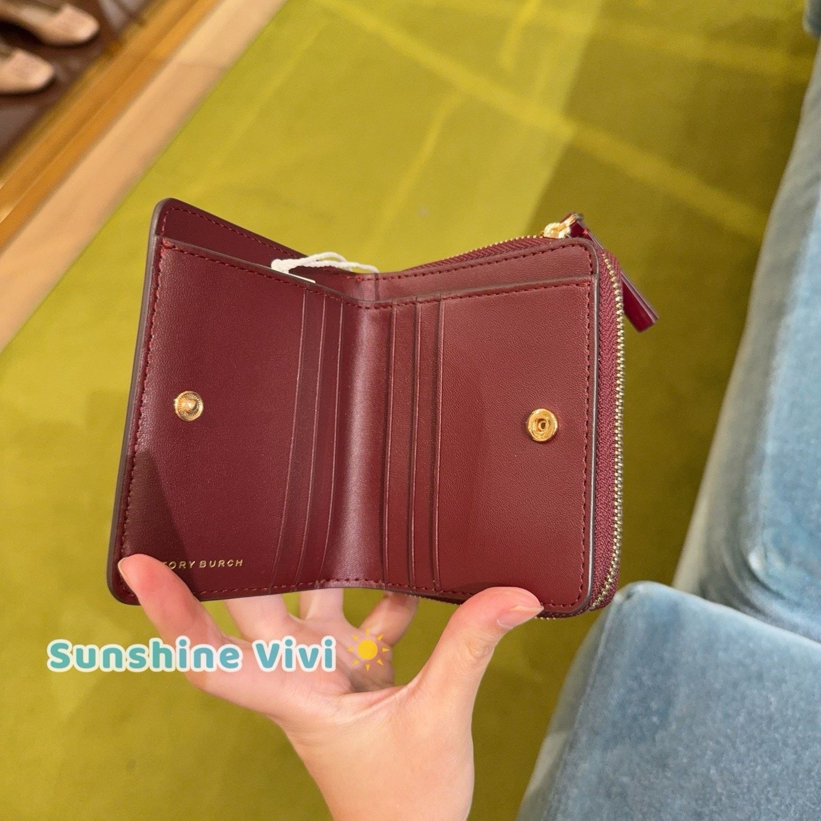 Tory Burch NWT Tory Burch Emerson Patent Leather Wallet Royal Burgundy Size ONE SIZE - 5 Thumbnail