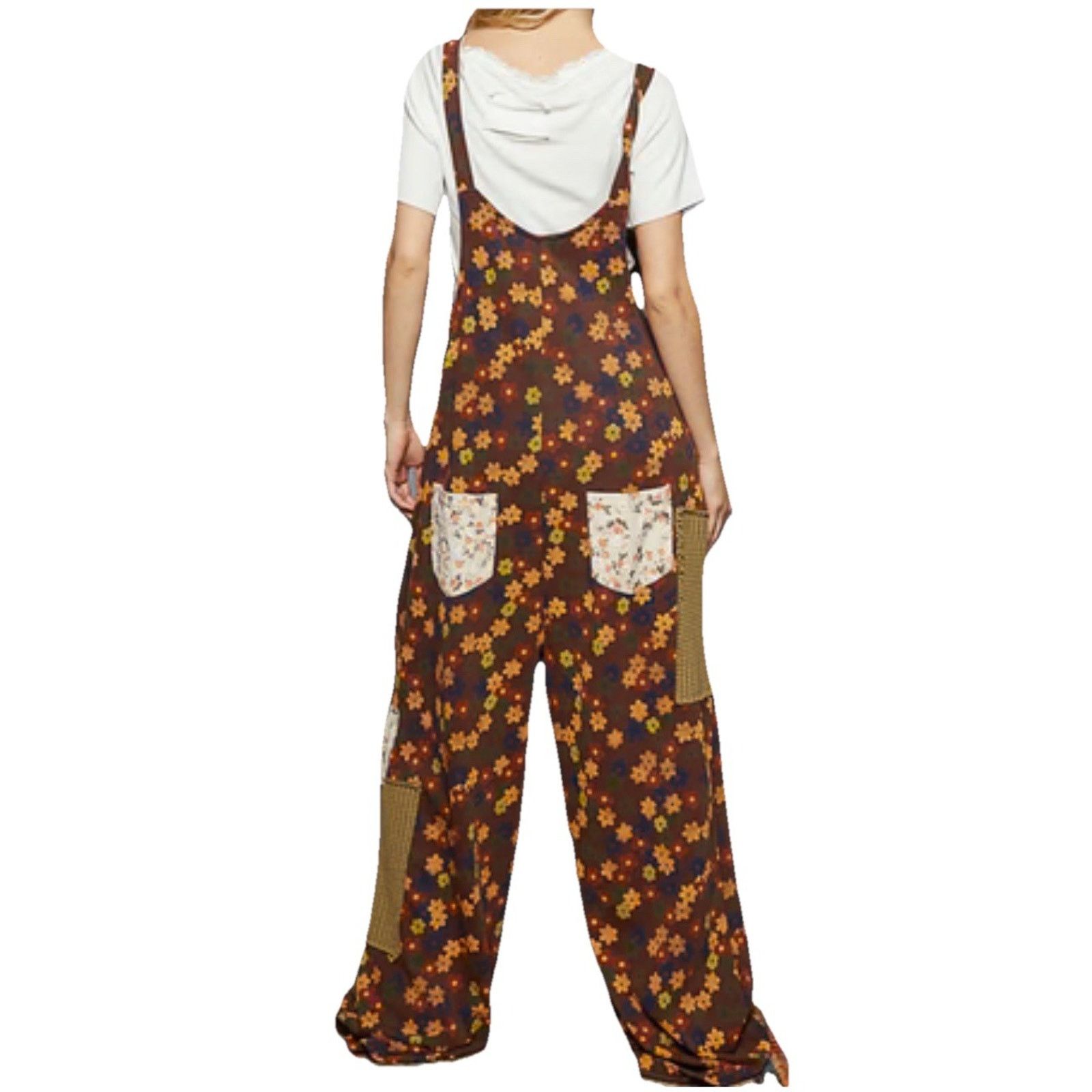 Other POL Floral Print Jumpsuit Boho Patchwork Retro Oversized M Size 32" / US 10 / IT 46 - 2 Thumbnail