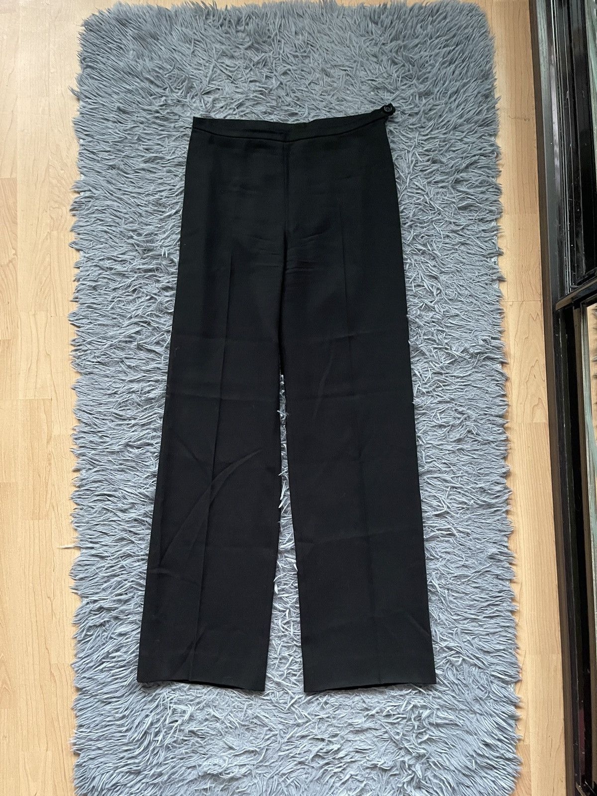 Weekend Max Mara Black Wool Elmo Wide-Leg Pant | Grailed