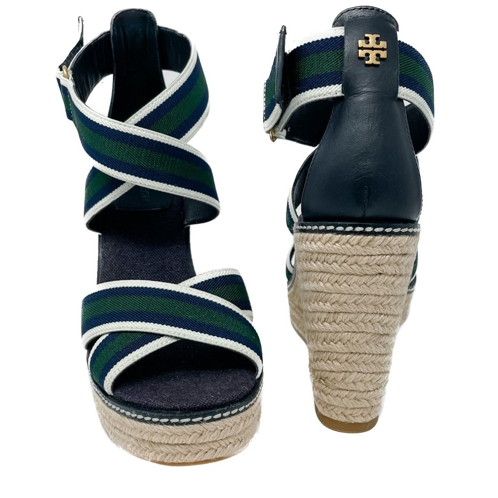Tory Burch Tory Burch Frieda Stripe Canvas Leather Espadrilles size 9.5 Size US 9.5 / IT 39.5 - 8 Thumbnail