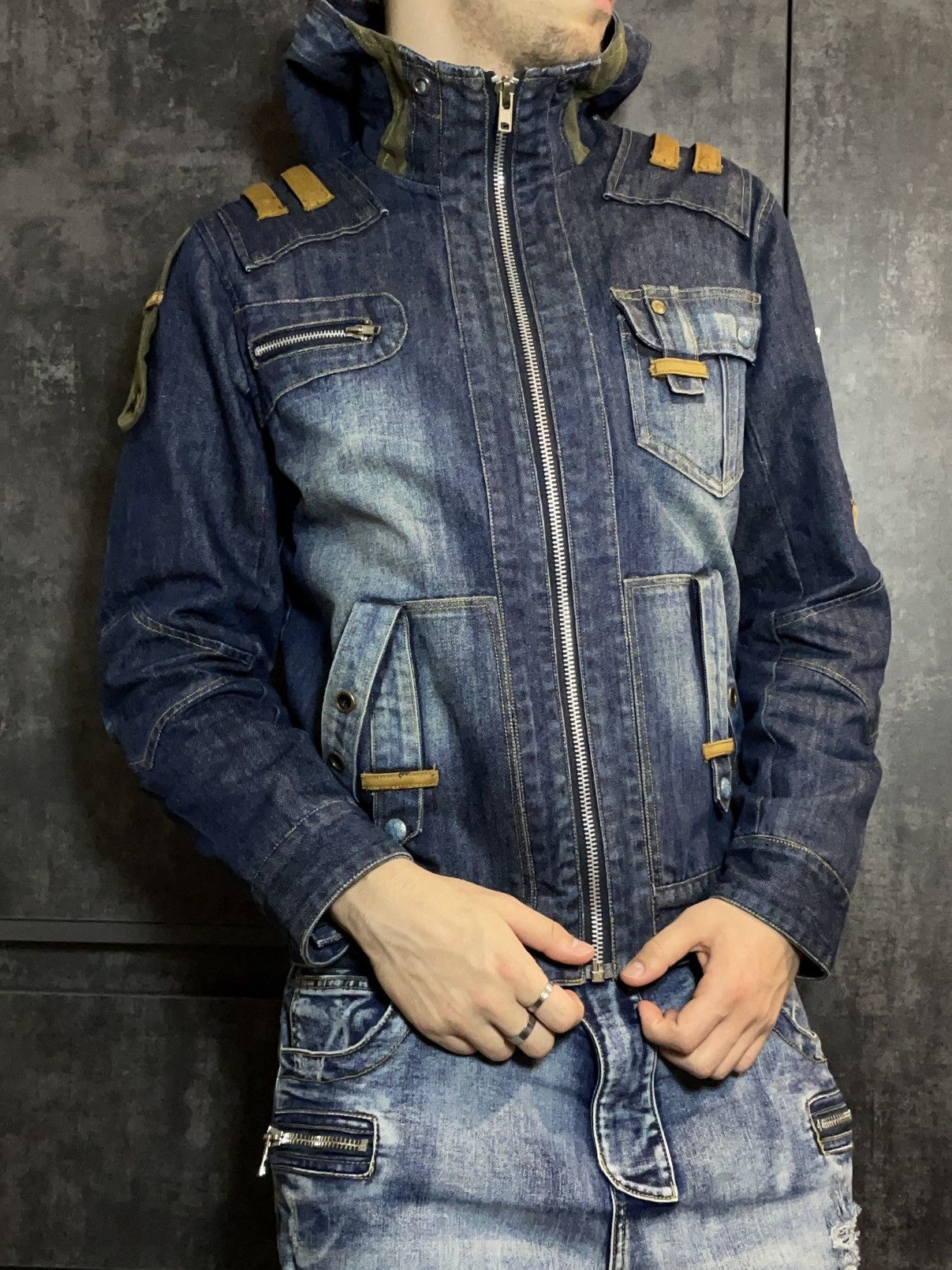 Japanese Brand Vintage Denim Military Jacket Napoleon Military Streetwear Size US L / EU 52-54 / 3 - 1 Thumbnail