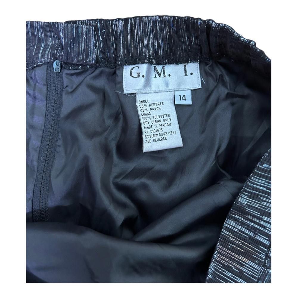 Designer Vintage Silver & Black Skirt Size 14 Size 36" / US 14 / IT 50 - 6 Thumbnail