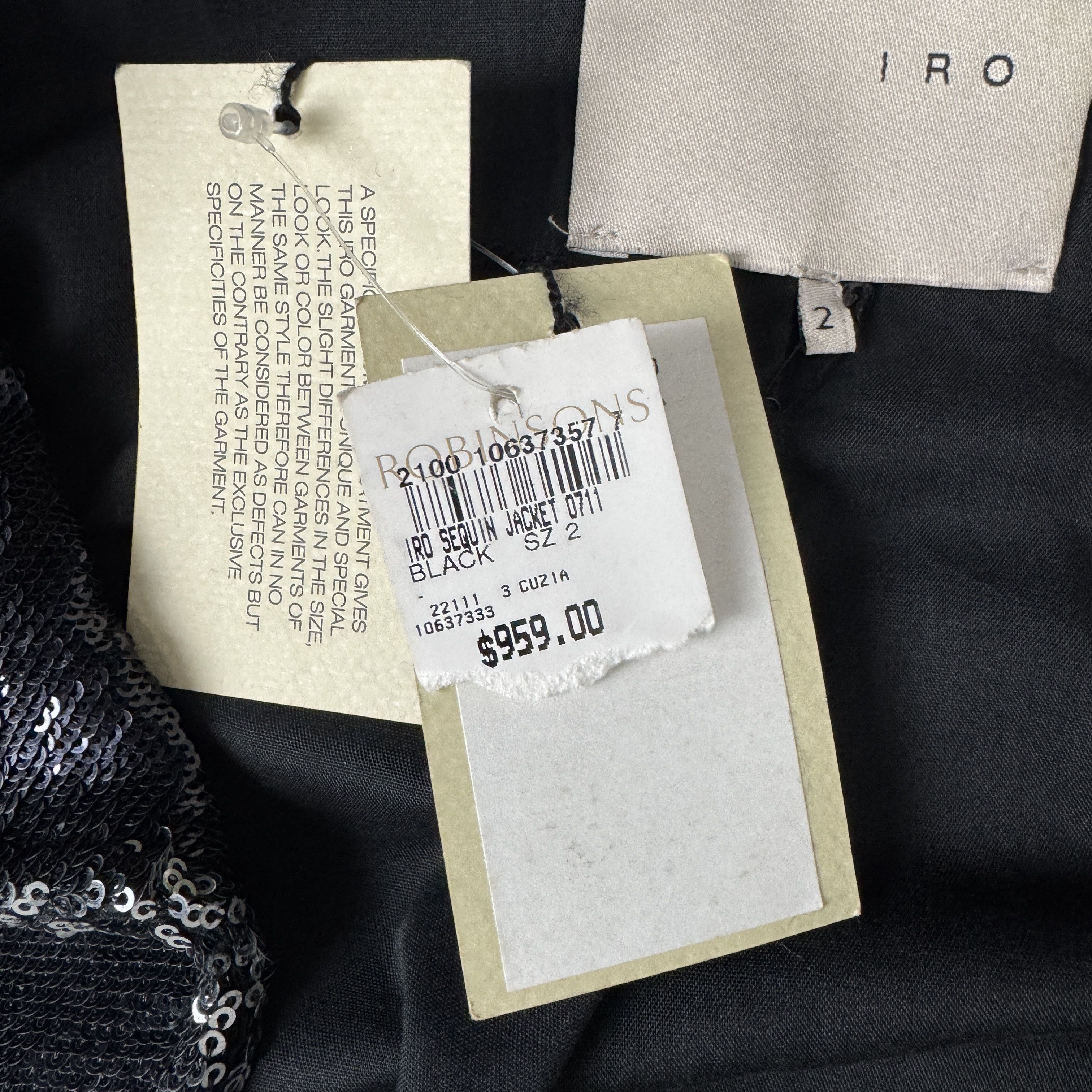 Iro Cuzia Sequin Moto Leather Jacket Fancy Sparkly Size S / US 4 / IT 40 - 5 Thumbnail