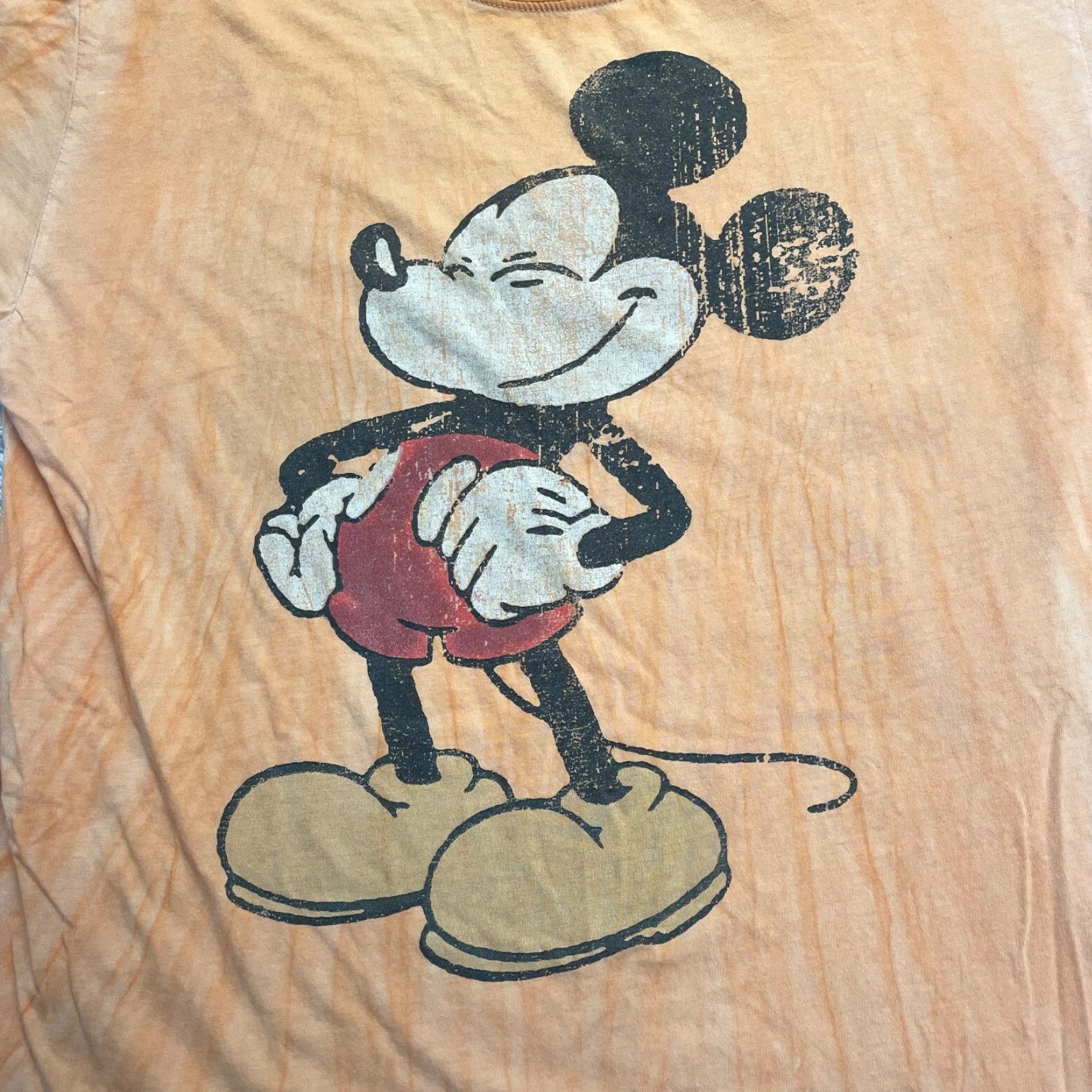 Disney Disney T-Shirt Mens XL Orange Cotton Mickey Mouse 90s Tie-Dye Graphic Crew Neck Short Sleeve Vintage, Disney, Logo, Graphic Print Size US XL / EU 56 / 4 - 3 Thumbnail