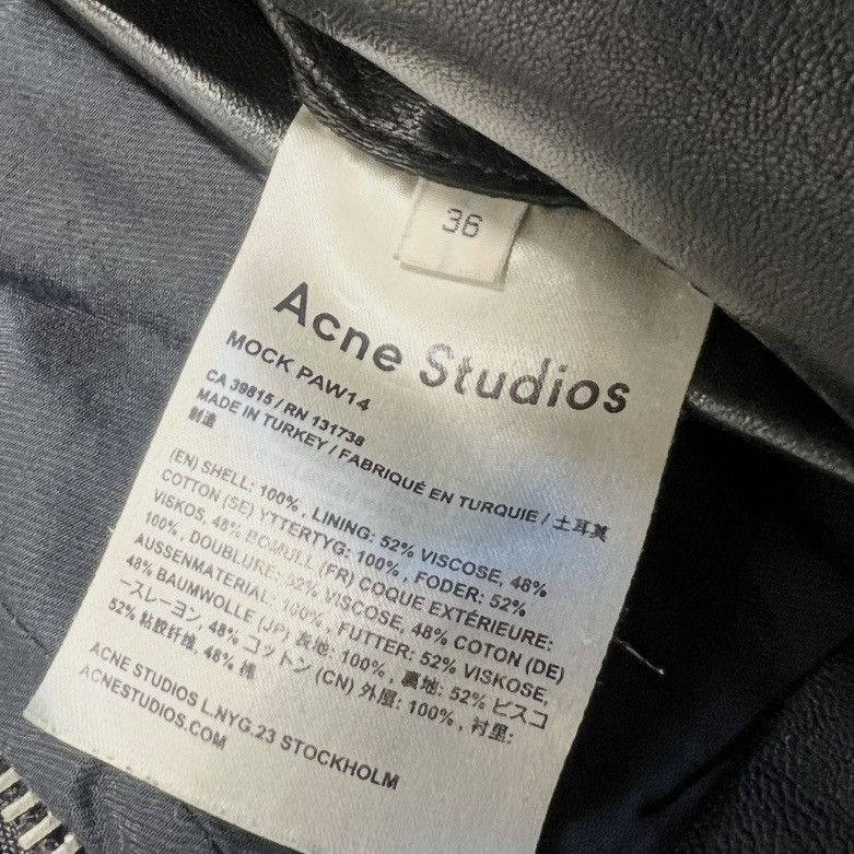 Acne Studios Acne Studios AW14 Leather Biker Jacket Size XS / US 0-2 / IT 36-38 - 5 Thumbnail