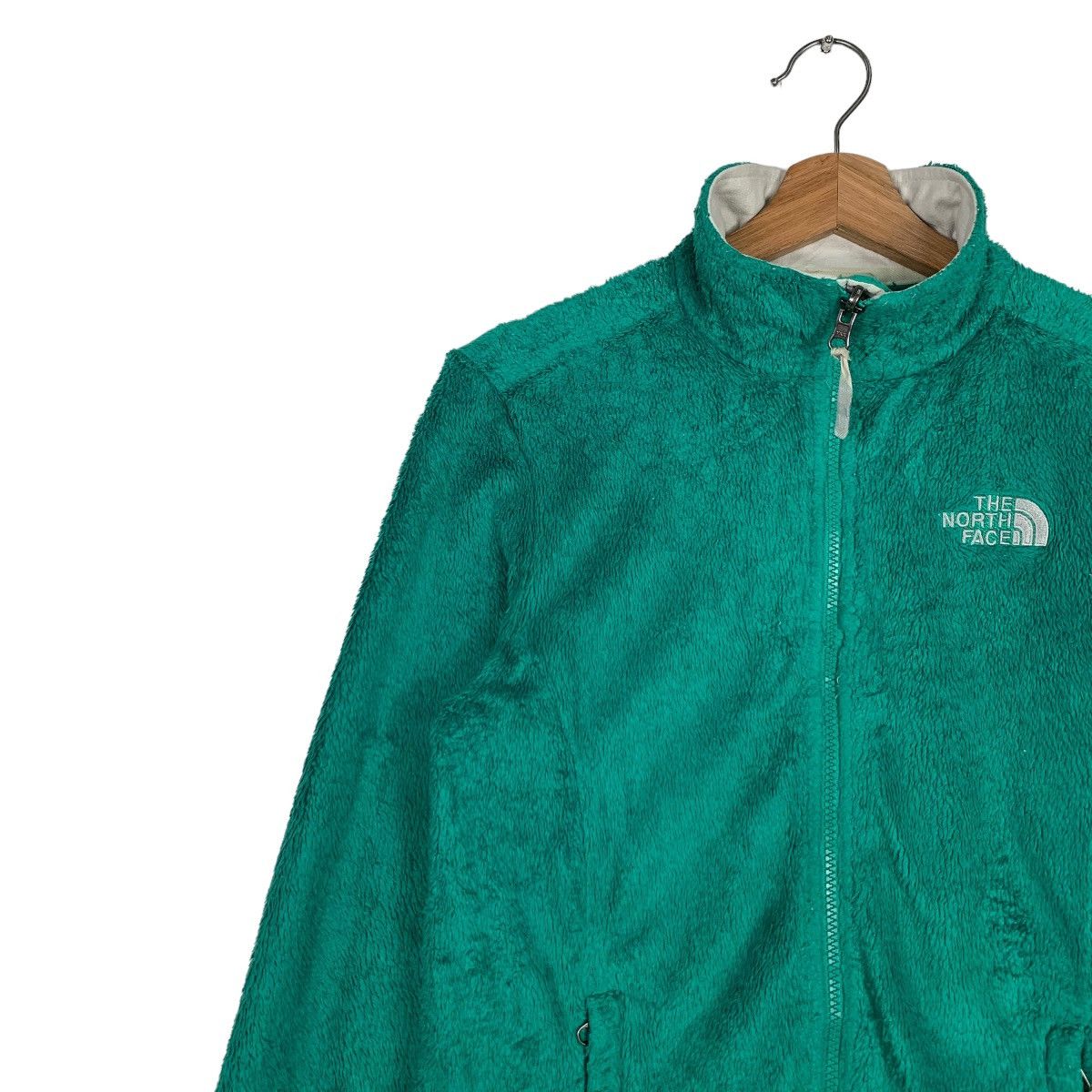 The North Face THE NORTH FACE Embroidery Logo Green Fleece Jacket #0239-C11 Size S / US 4 / IT 40 - 7 Thumbnail