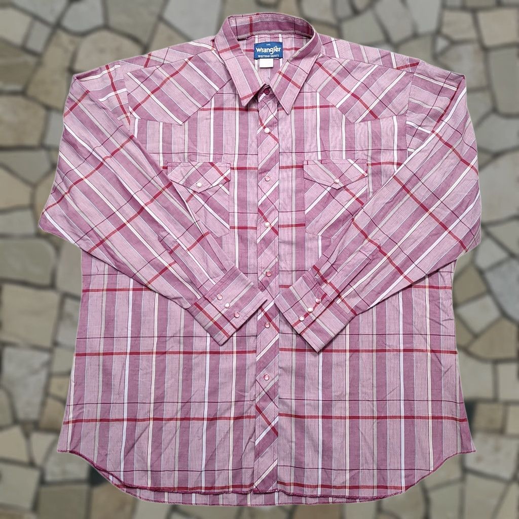 Wrangler VINTAGE Wrangler Shirt Men 2XL Red Plaid Long Sleeve Button-Up Western Cowboy Pearl Snap Size US XXL / EU 58 / 5 - 1 Thumbnail