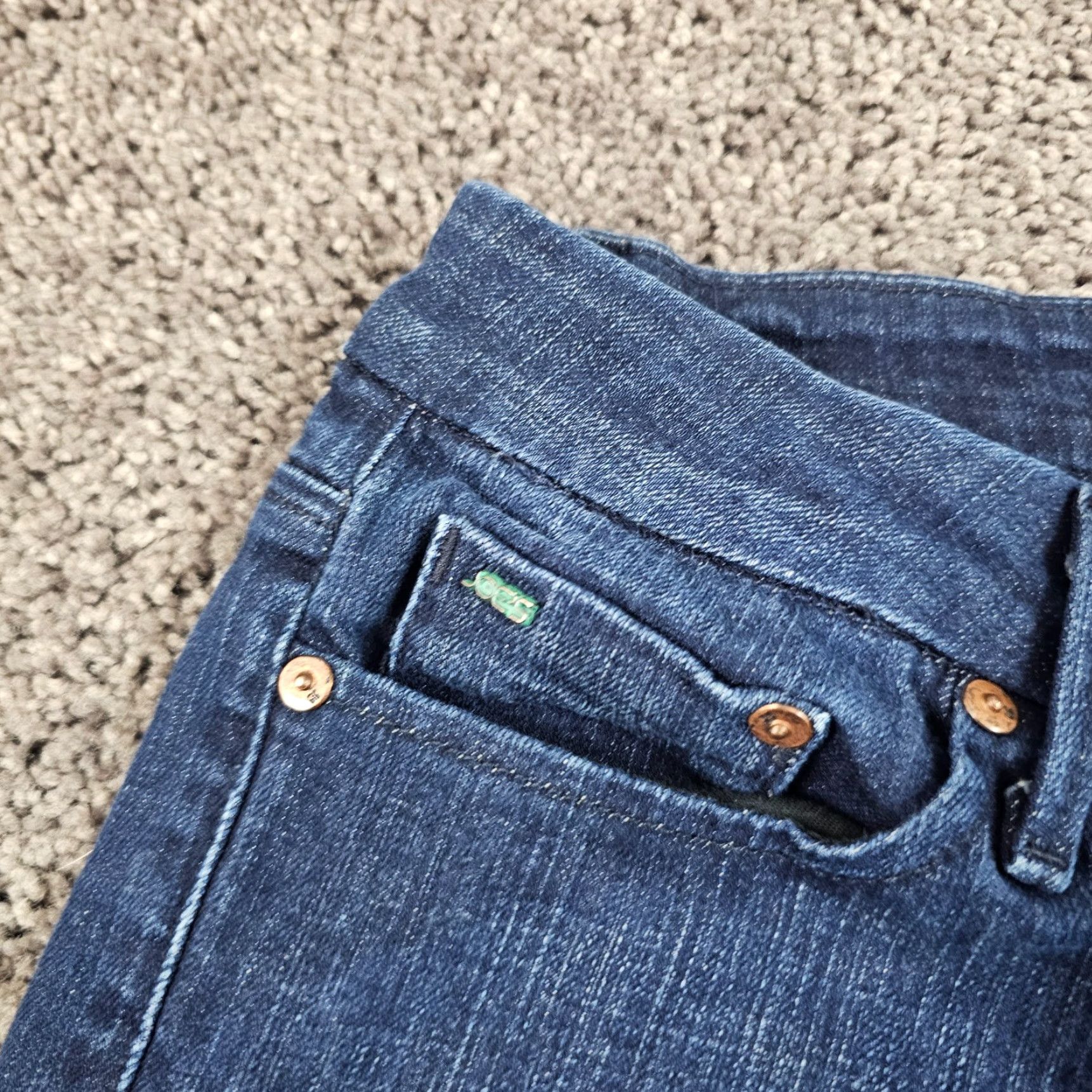 Vintage Joes Jeans Womens Jeans Flared Low Rise Dark Wash Stretch 29 28x31 Blue Cotton Denim Slim Rocker 90s Size 29" - 3 Thumbnail