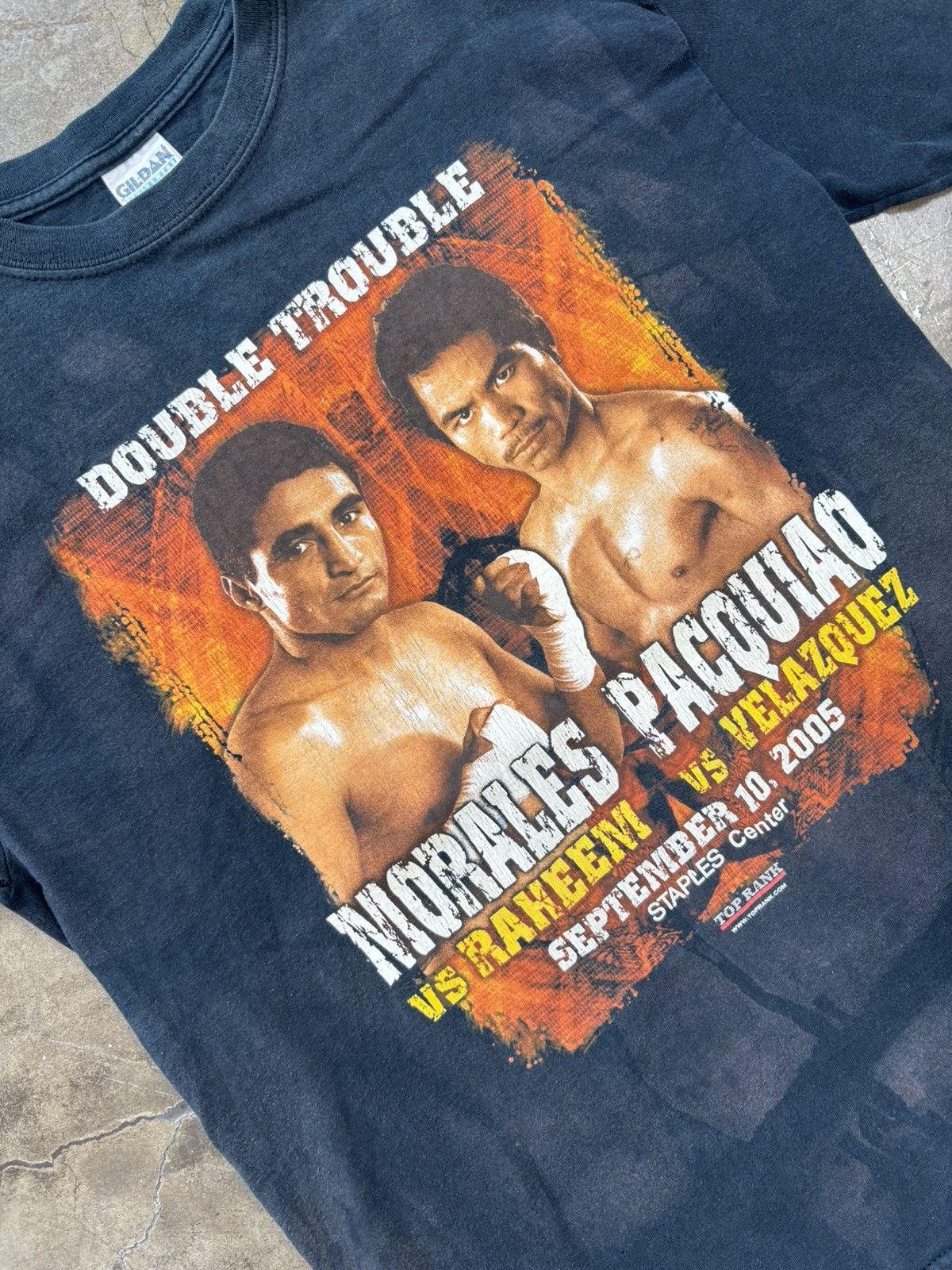 Vintage Vintage 2005 Double Trouble Morales v. Pacquiao Tee Medium Size US XXL / EU 58 / 5 - 1 Thumbnail