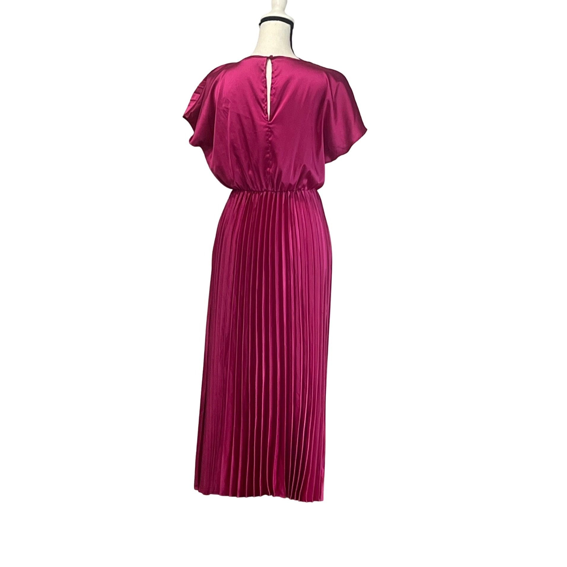 Other Lush Cap Sleeve Pleated Satin Midi Dress, Pink, XS Size XS / US 0-2 / IT 36-38 - 3 Thumbnail