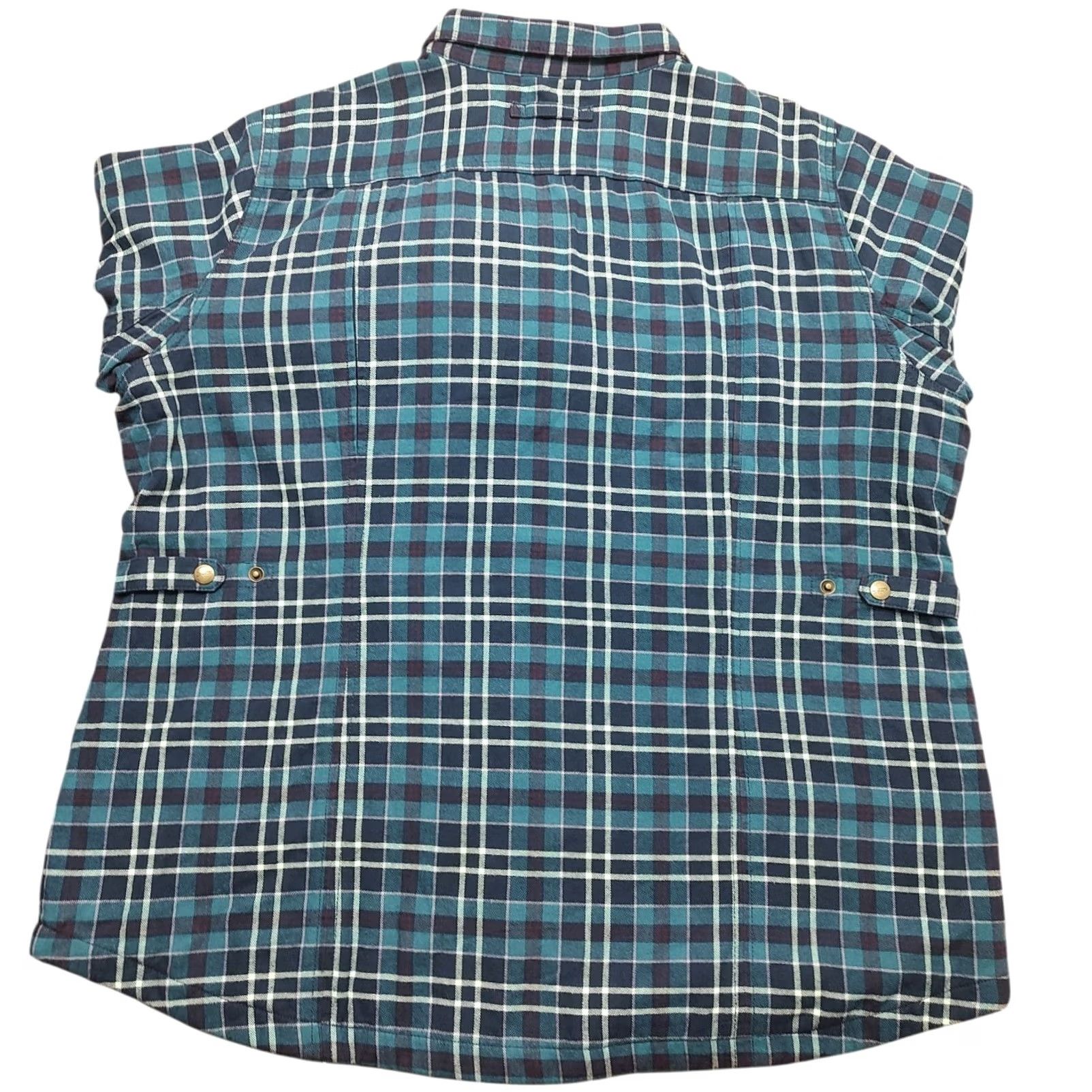 Vintage VINTAGE Duluth Trading Flannel Shirt Jacket Womens 2XL Blue Plaid Quilted Shacket Size XXL / US 16-18 / IT 52-54 - 3 Thumbnail