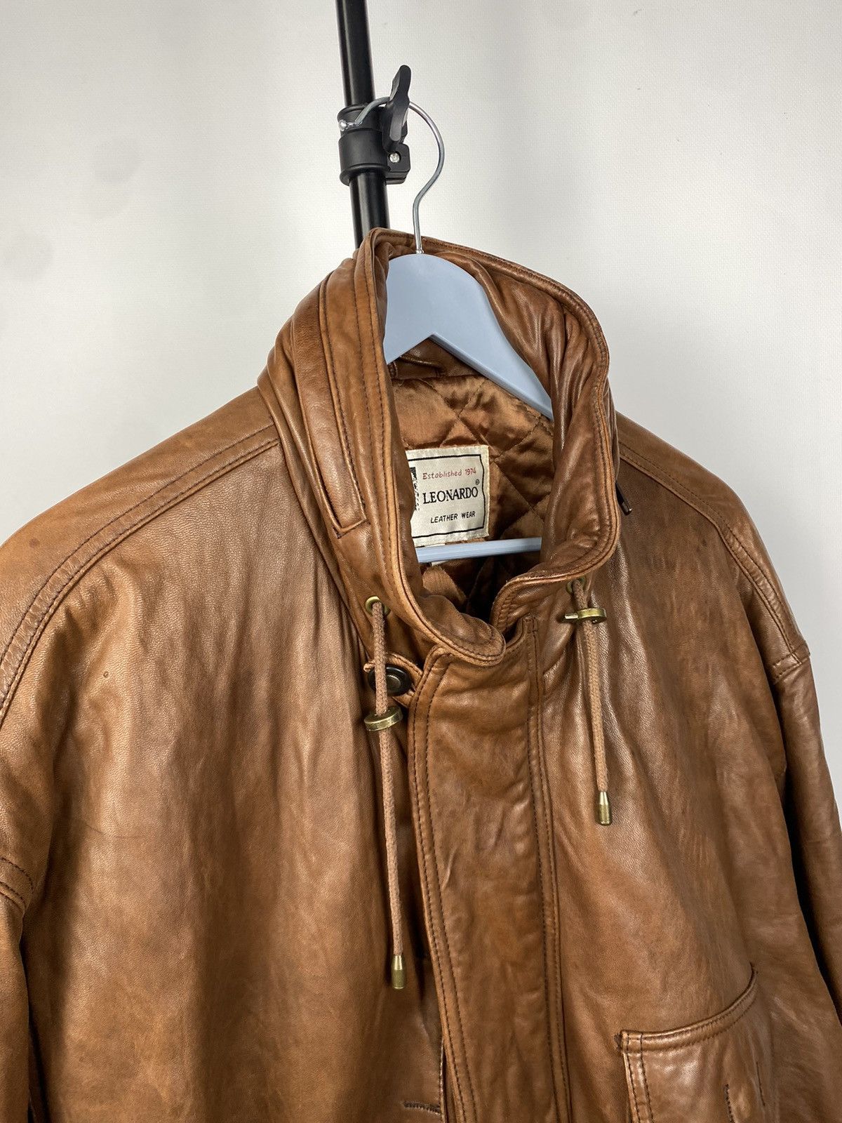 Japanese Brand × Leather Vintage Crazy Leonardo Japanese Real Leather Coat Jacket Size US L / EU 52-54 / 3 - 5 Thumbnail