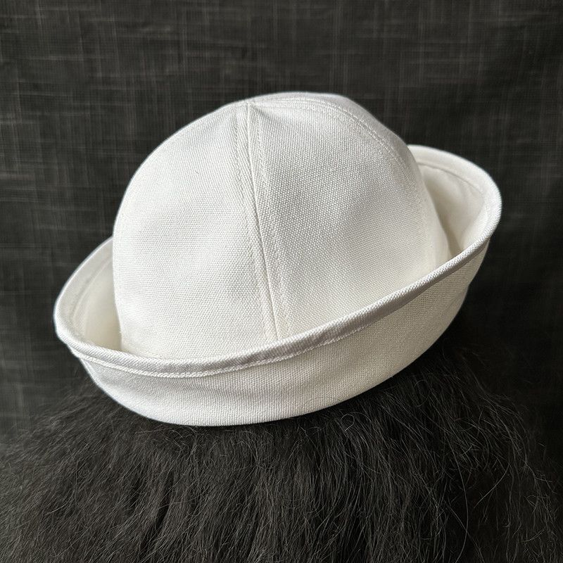 Japanese Brand Retro Wht Cotton Beret Sailor Hat Y2k French Girl Aesthetic Size ONE SIZE - 3 Thumbnail