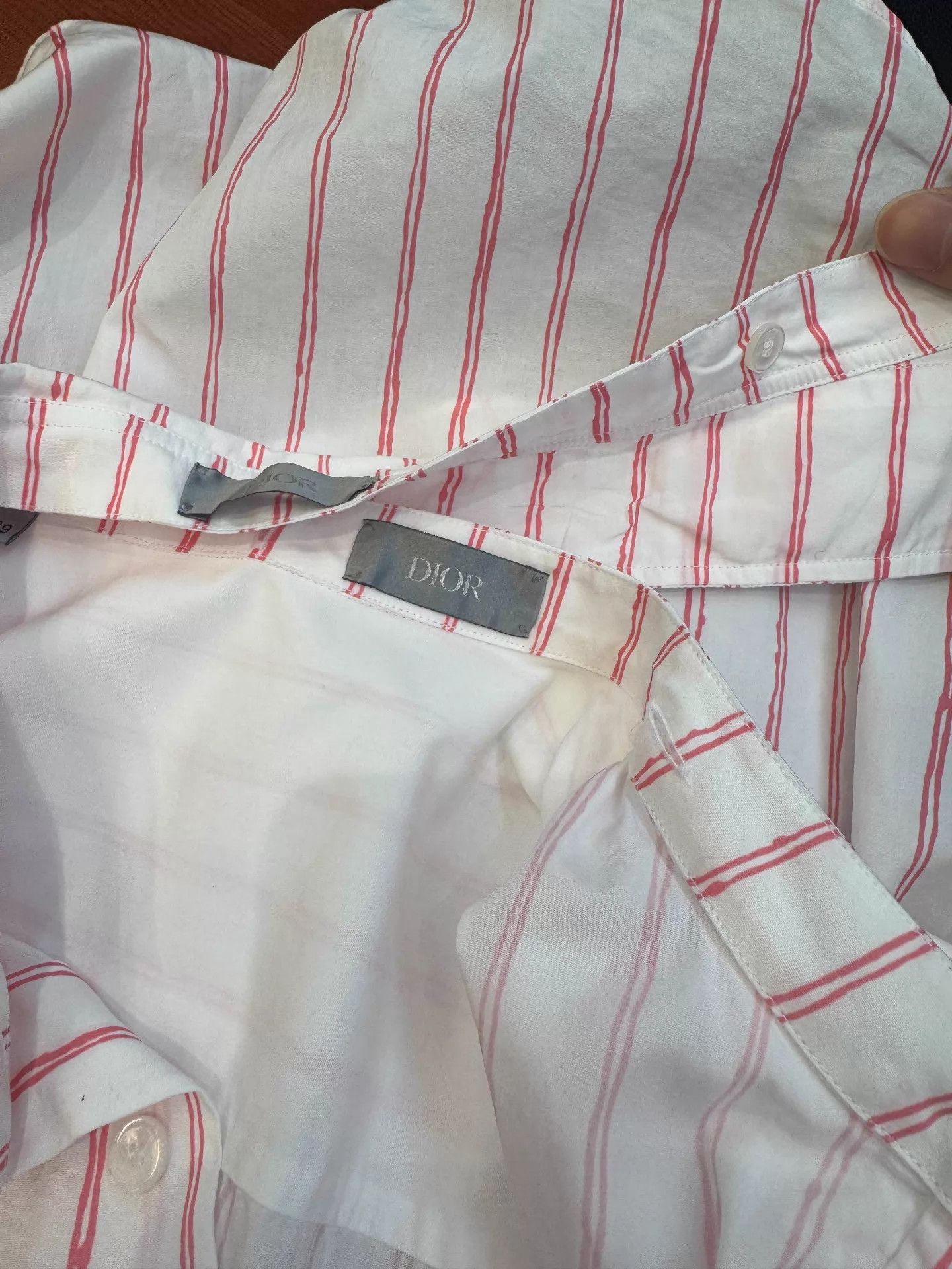 Dior Dior 25 SS Double Collar Dior FMRF Striped Shirt 39 M Size US M / EU 48-50 / 2 - 6 Thumbnail