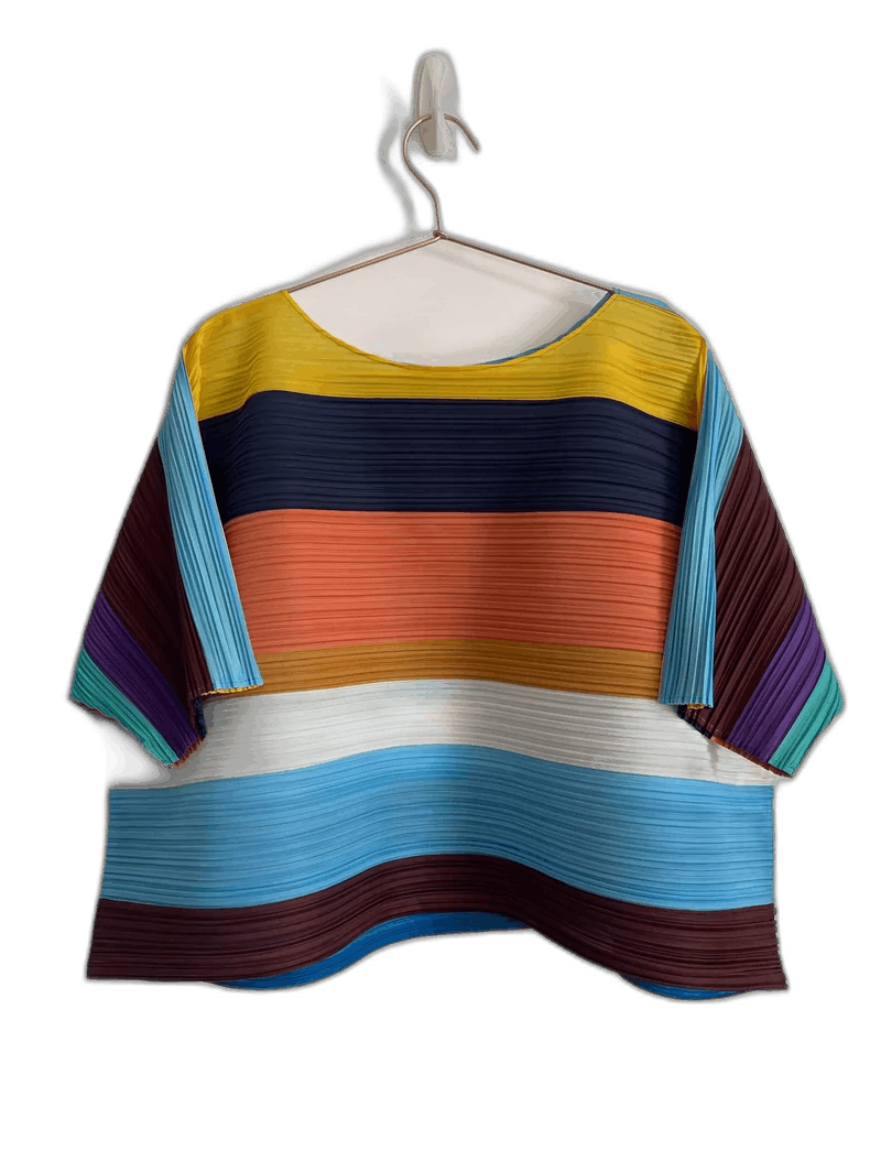 Issey Miyake Issey Miyake Pleated Striped Top - dmc Size M / US 6-8 / IT 42-44 - 1 Thumbnail