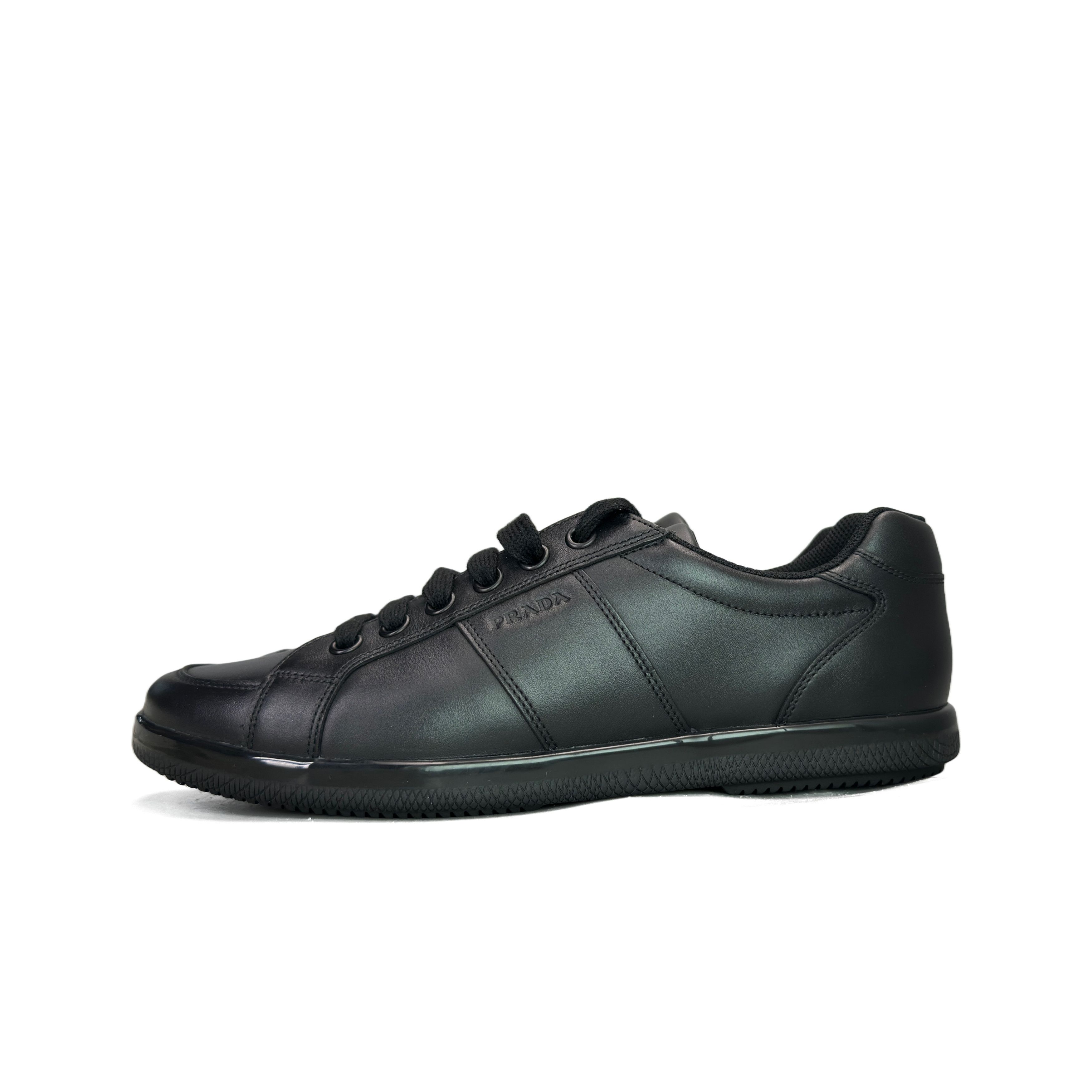 Prada Prada Logo Leather Low-Top Sneakers Size 9 Size US 9 / EU 42 - 1 Thumbnail