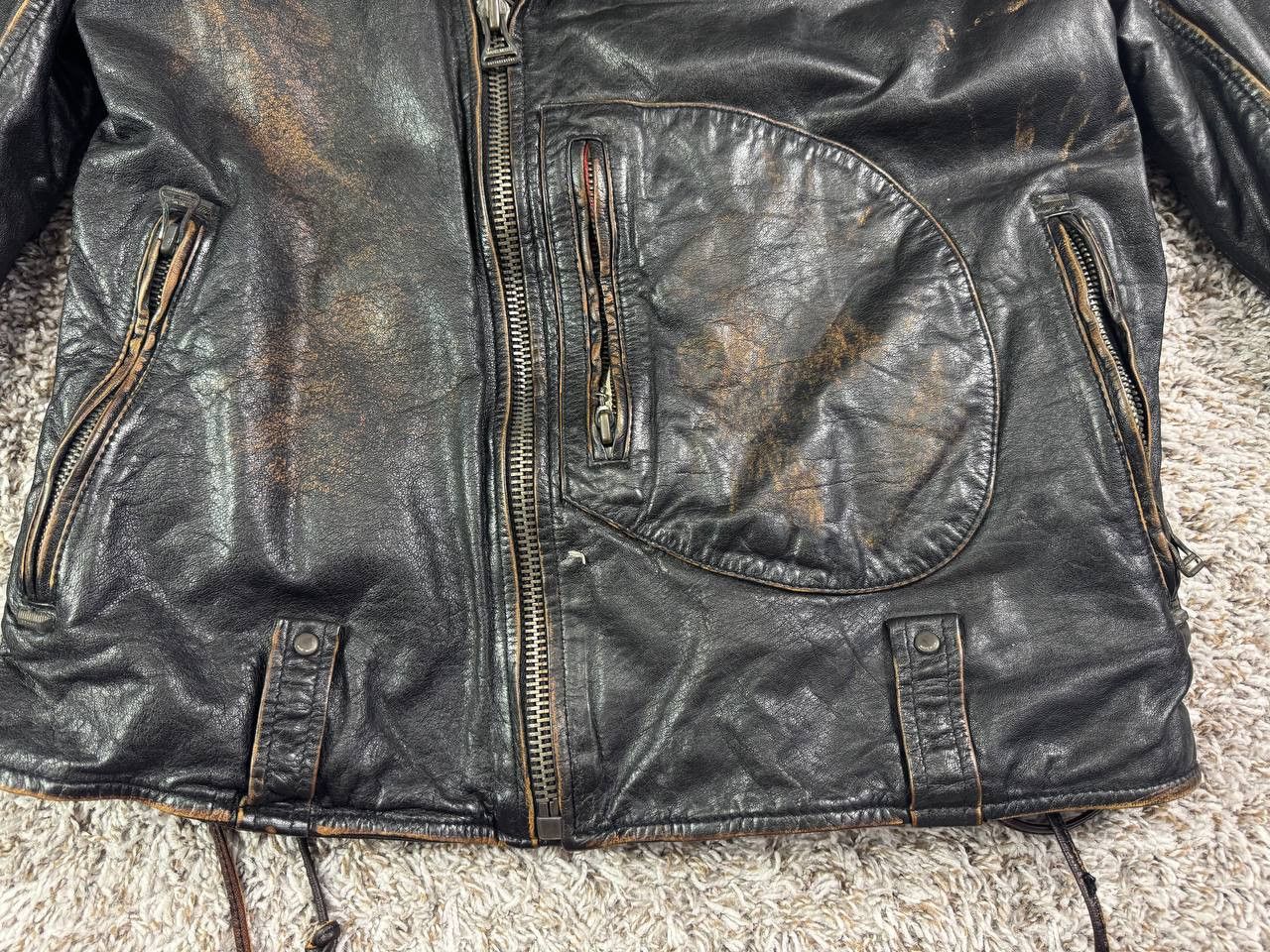 Andrew Marc Denim Leathers by Marc Moto Motorcycle Leather Jacket Size US L / EU 52-54 / 3 - 7 Thumbnail