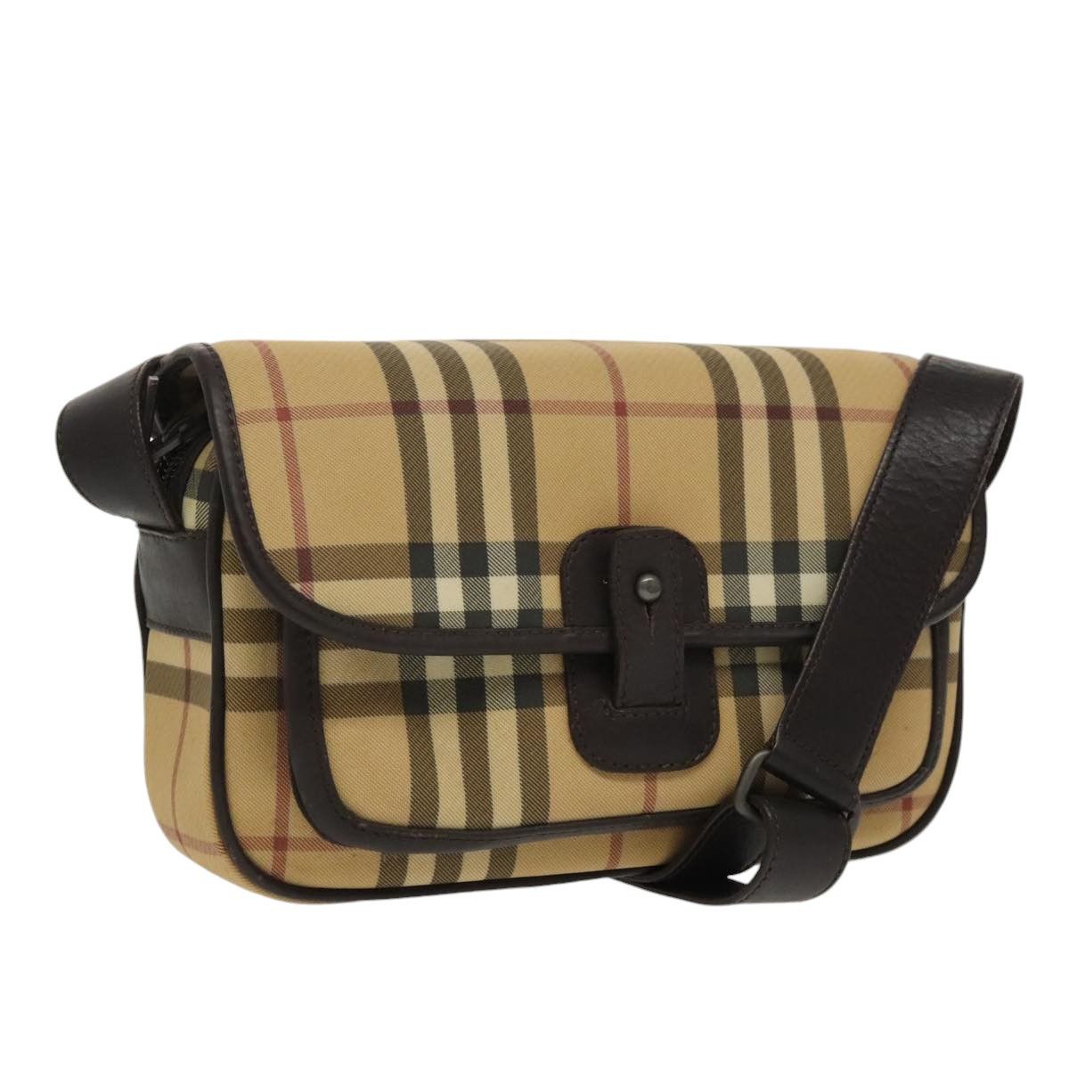 Burberry Nova Check Beige Canvas Shoulder Bag (Pre-Owned) Size ONE SIZE - 1 Thumbnail