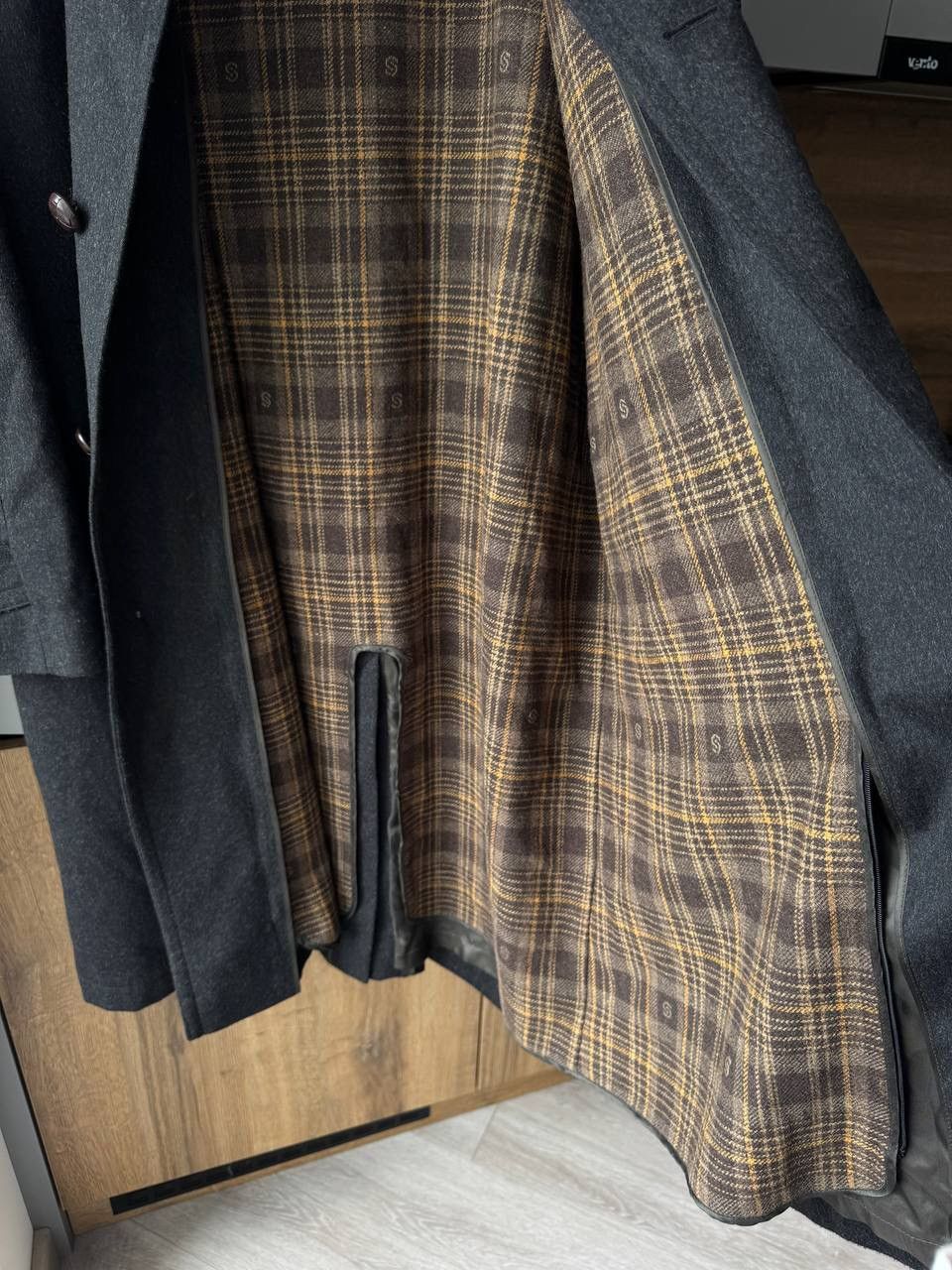 Schneiders Schneiders Salzburg Manufactum Black/Gray Wool Long Overcoat Size US L / EU 52-54 / 3 - 5 Thumbnail