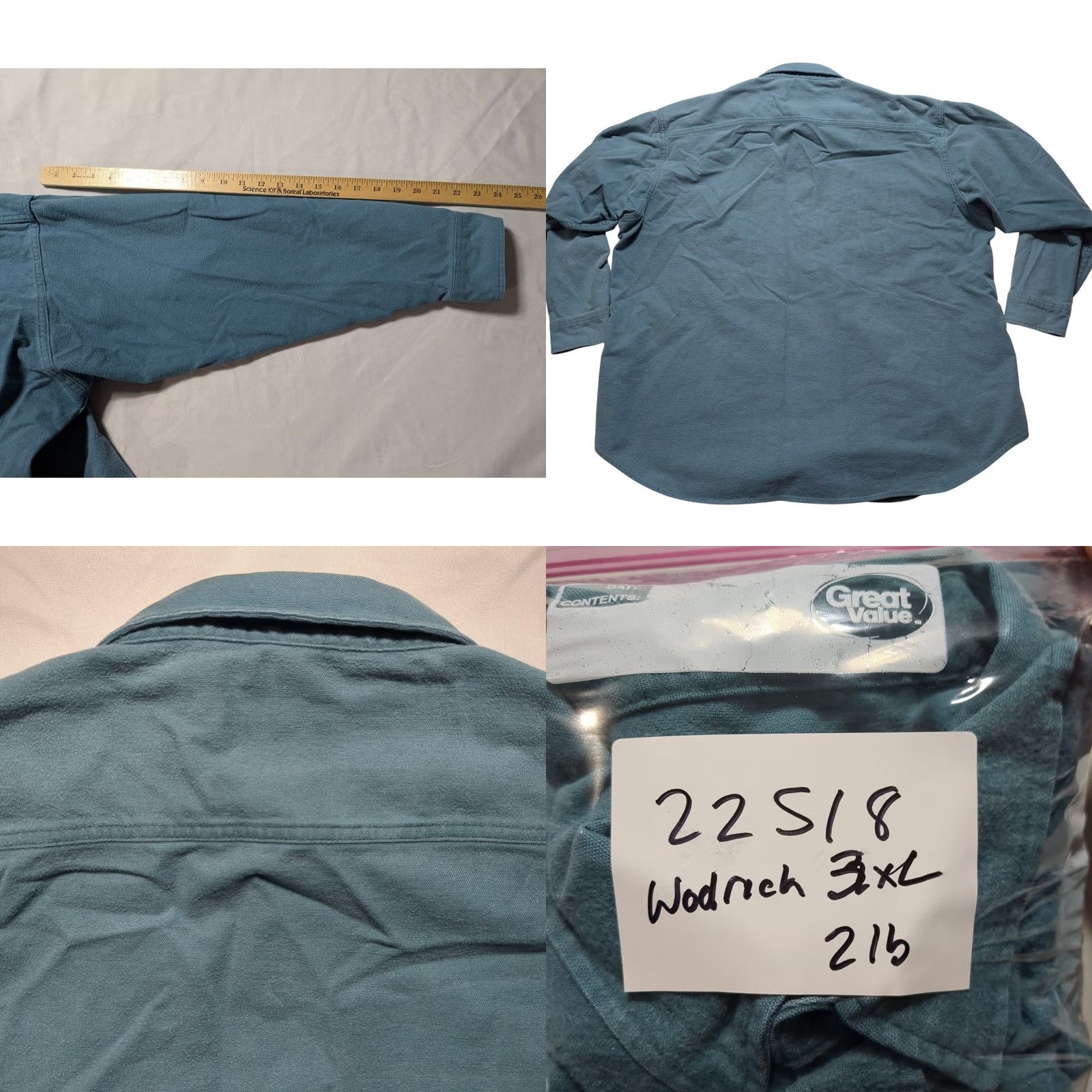 Vintage VINTAGE Woolrich Men 3XL Teal Blue Cotton Chamois Heavyweight Work Shirt USA Made Size US XXL / EU 58 / 5 - 8 Thumbnail