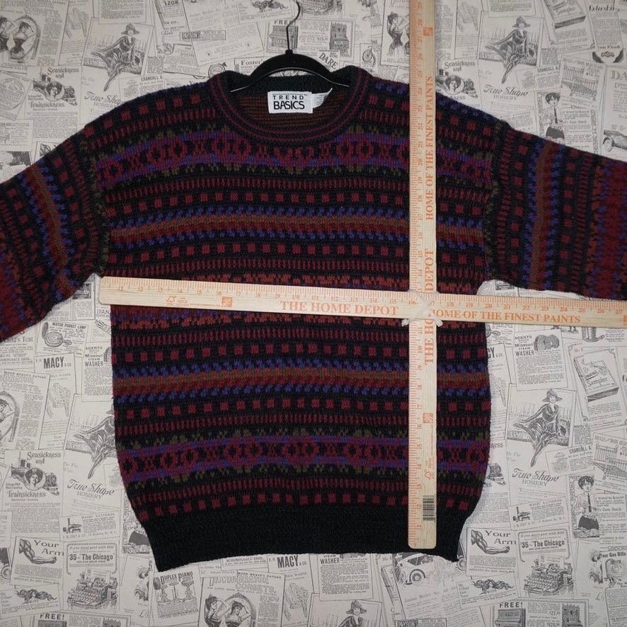 Vintage Medium - Vintage Y2K trend basics 90s aztec knitted sweater Size US M / EU 48-50 / 2 - 4 Thumbnail