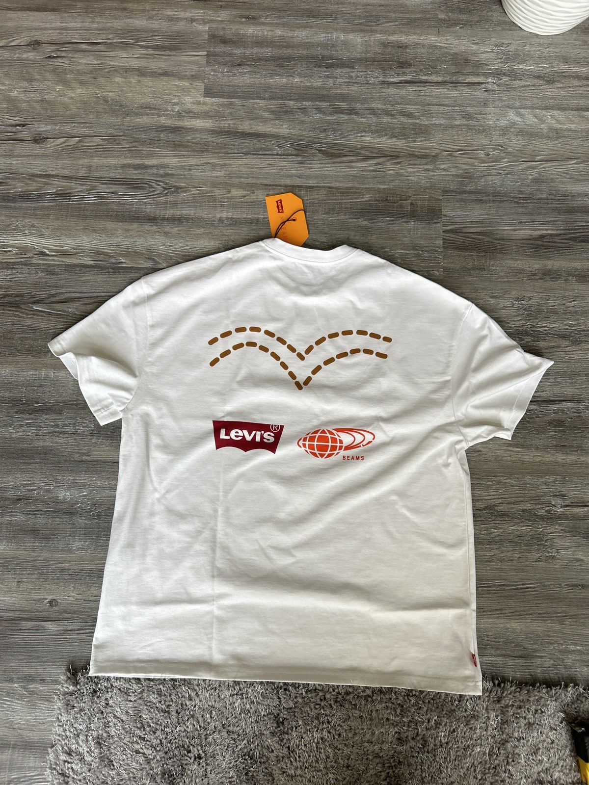 image of Levi’S X Beams Japan 2023 Graphic Tee in White, Men's (Size Large)