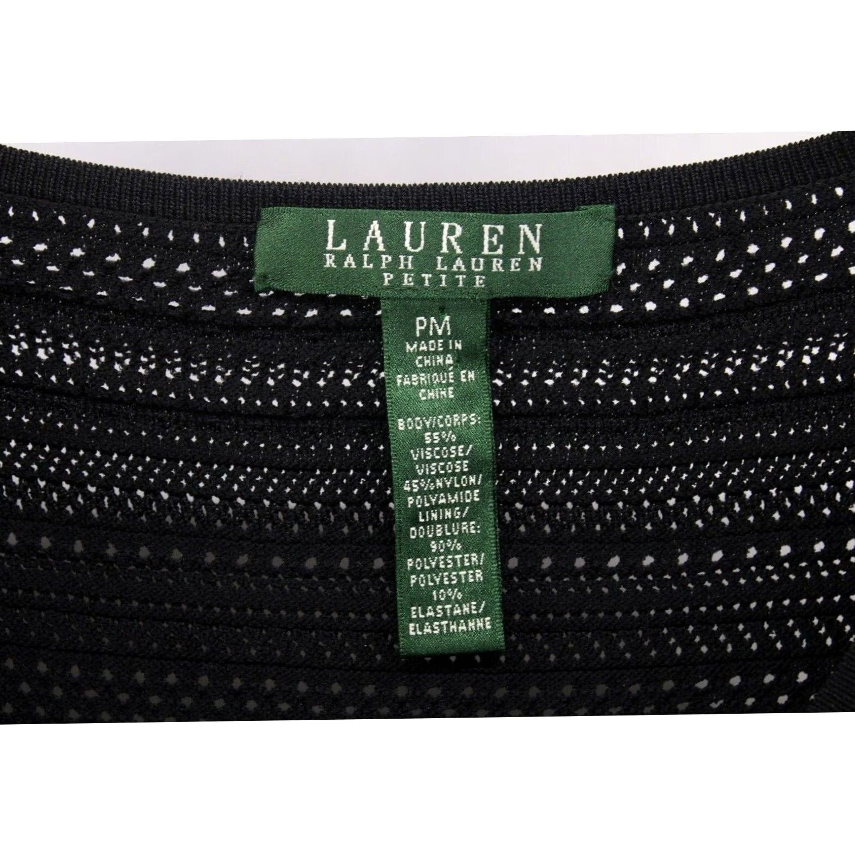 Ralph Lauren Lauren Ralph Lauren Black Bodycon Midi Dress Crochet 3/4 Sleeve Scoop Neck Sz MP Size M / US 6-8 / IT 42-44 - 6 Thumbnail