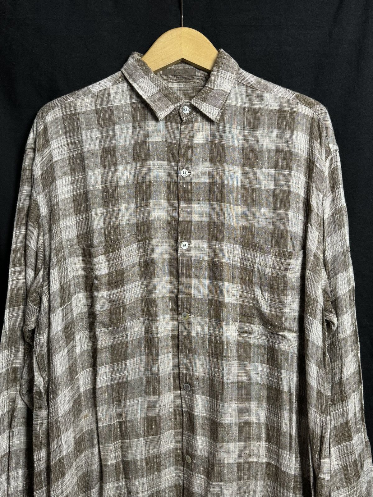 Japanese Brand × Y's for Men × Yohji Yamamoto Ys Formen Plaid Rayon Shirt Button 2 Pocket Size US XL / EU 56 / 4 - 2 Thumbnail