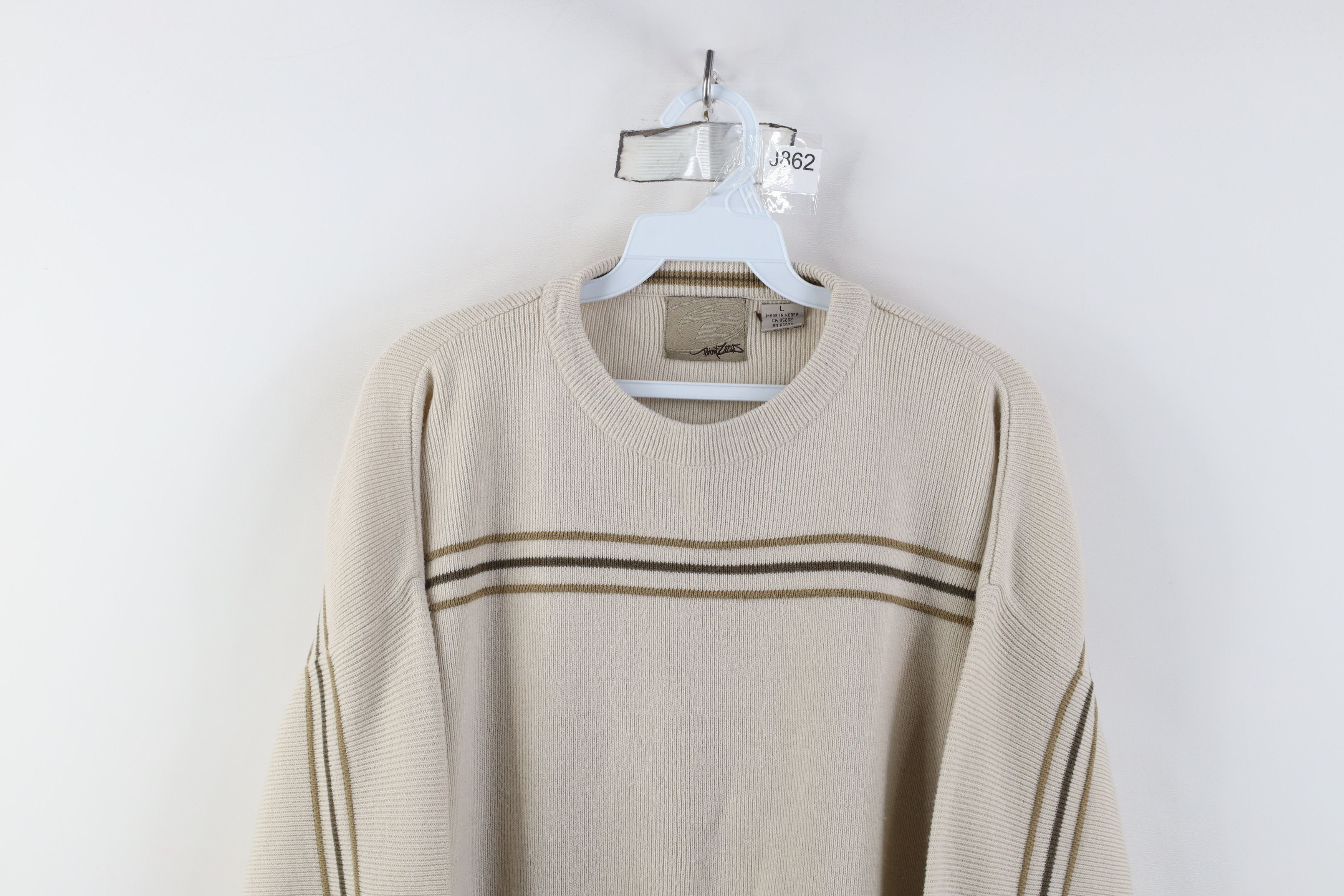 Vintage Vintage 90s Y2K Streetwear Knit Lightweight Sweater Beige Size US L / EU 52-54 / 3 - 2 Thumbnail