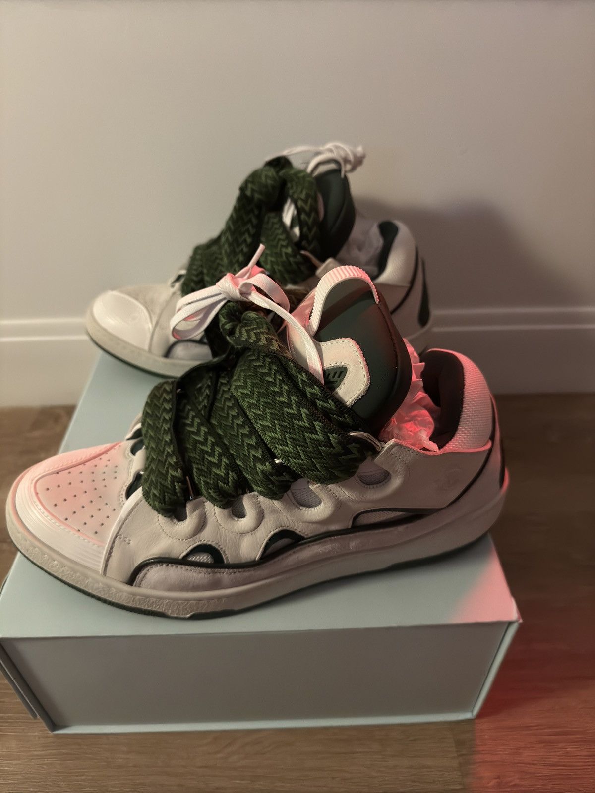 Lanvin Lanvin Curb White Khaki Size US 11.5 / EU 44-45 - 6 Thumbnail