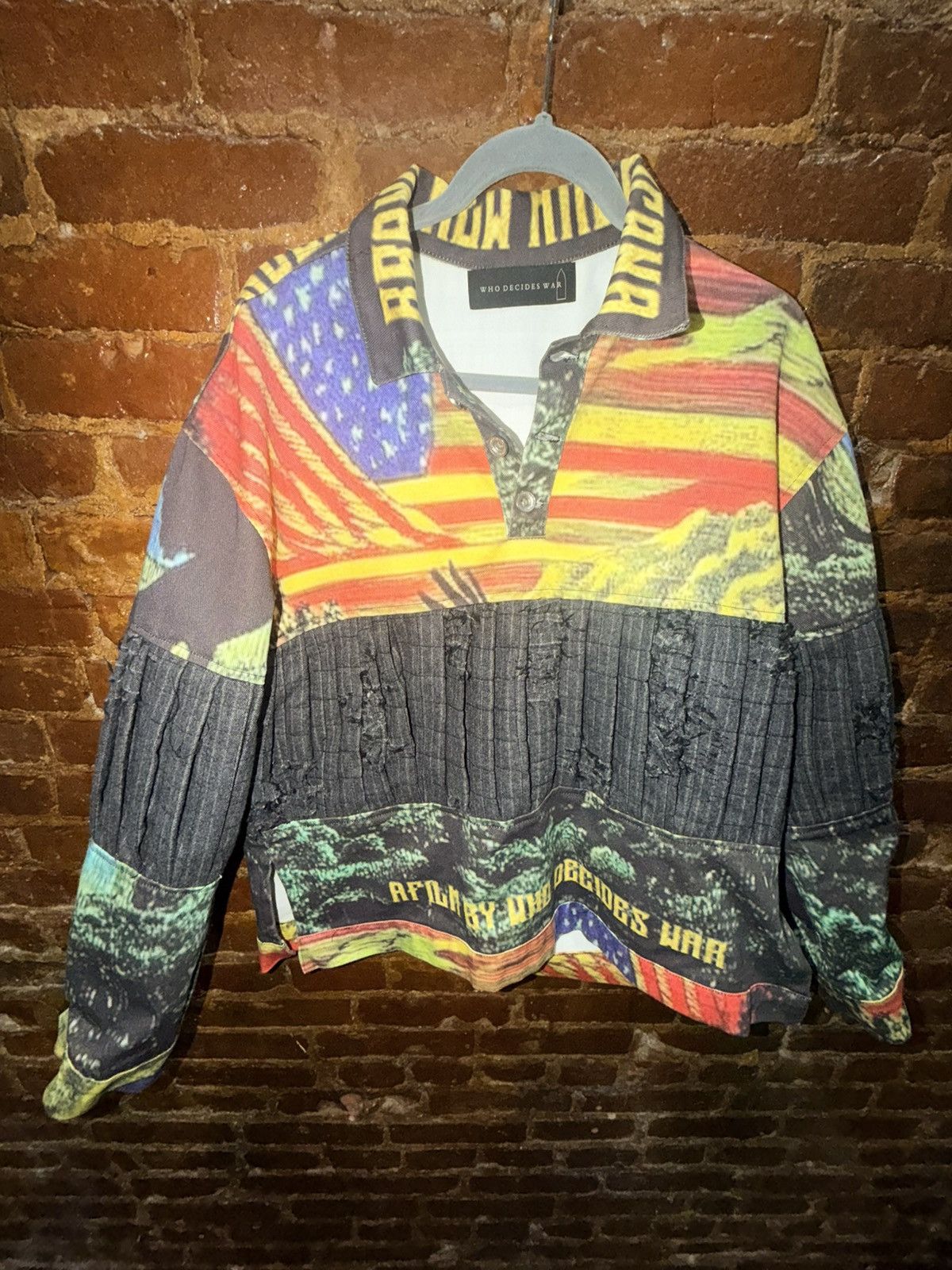 Who Decides War Who Decodes War long sleeve polo Size US M / EU 48-50 / 2 - 2 Thumbnail